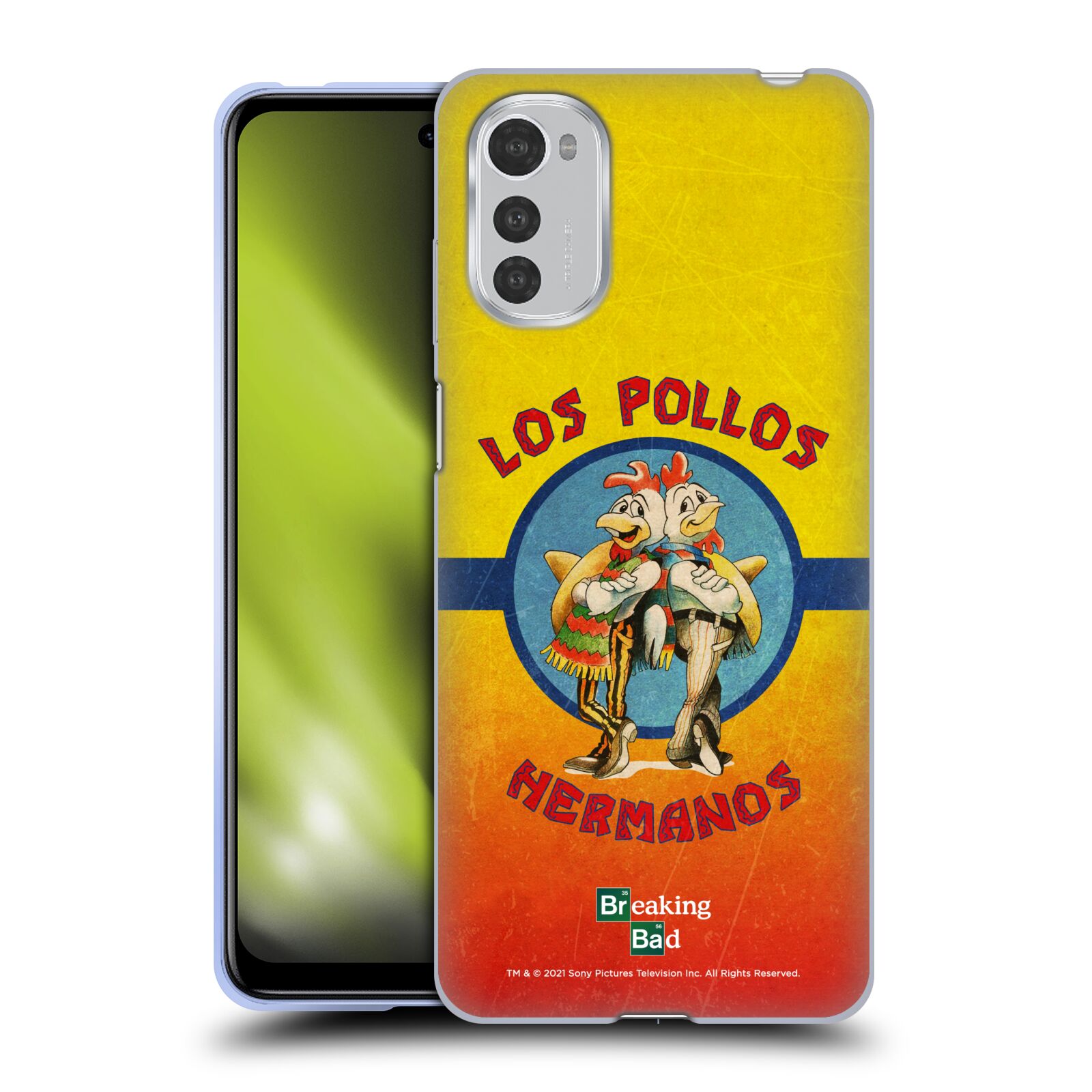 Silikonové pouzdro na mobil Motorola Moto E32 / E32s - Breaking Bad - Perníkový táta - Los Pollos Hermanos
