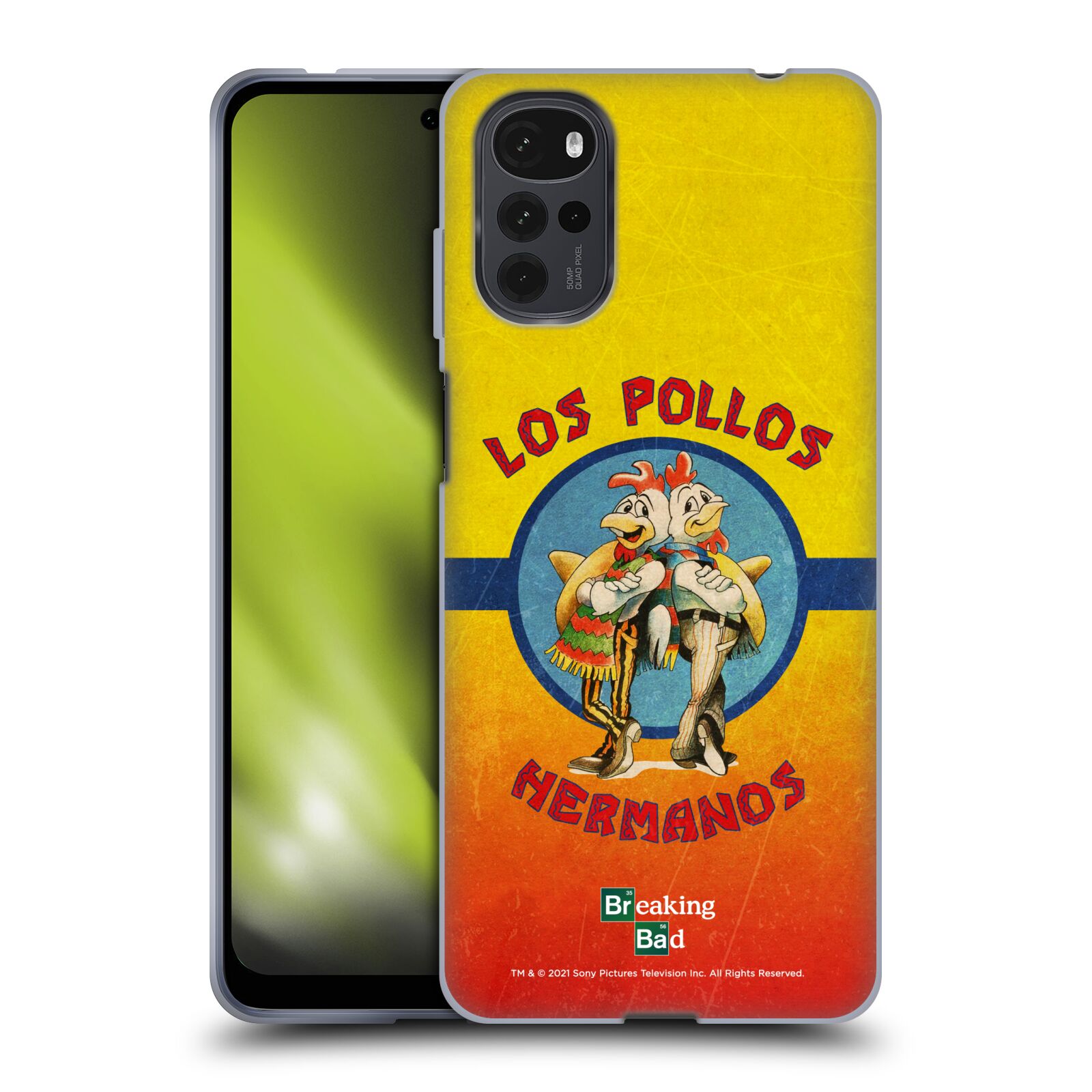 Silikonové pouzdro na mobil Motorola Moto G22 - Breaking Bad - Perníkový táta - Los Pollos Hermanos