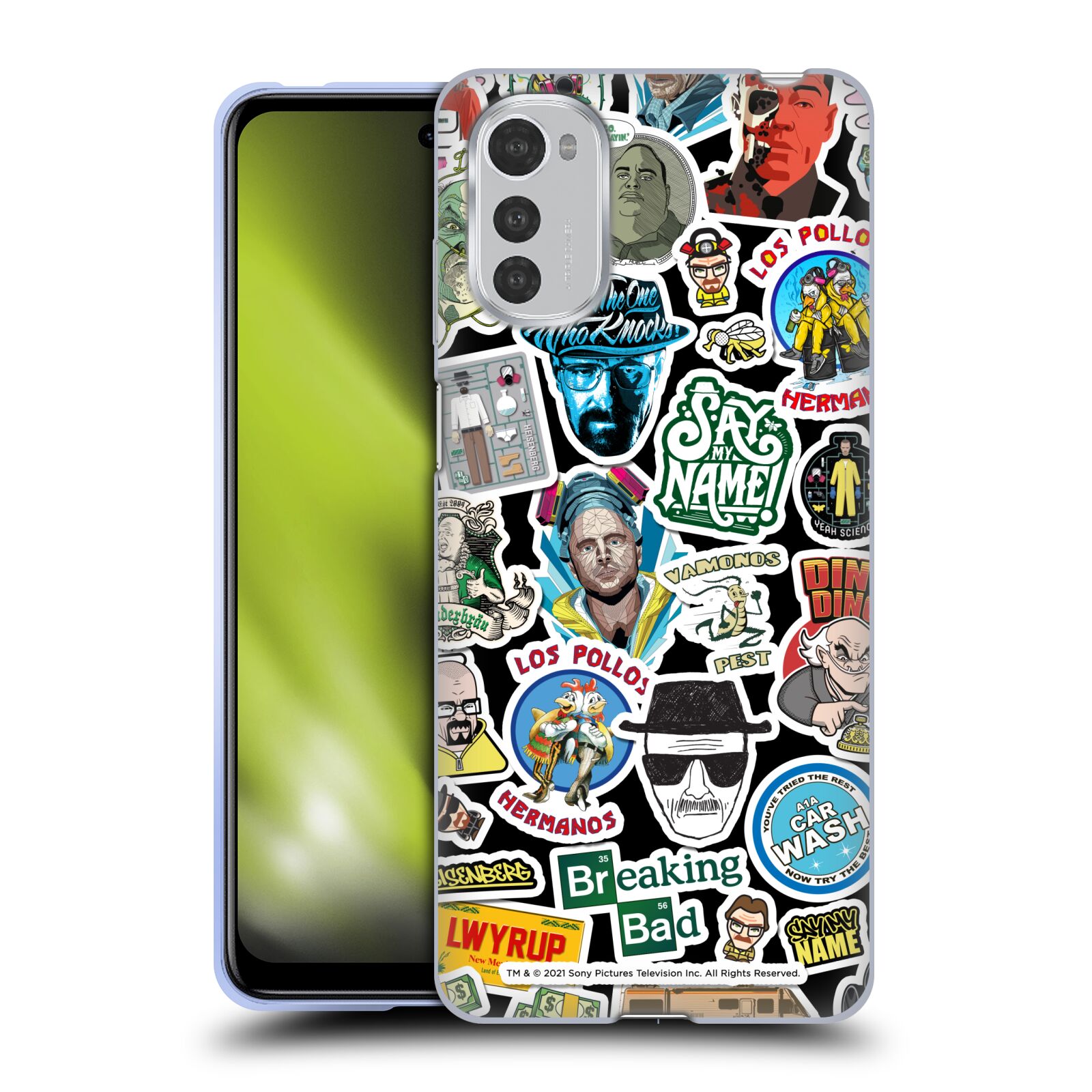 Silikonové pouzdro na mobil Motorola Moto E32 / E32s - Breaking Bad - Perníkový táta - Stickers Pattern