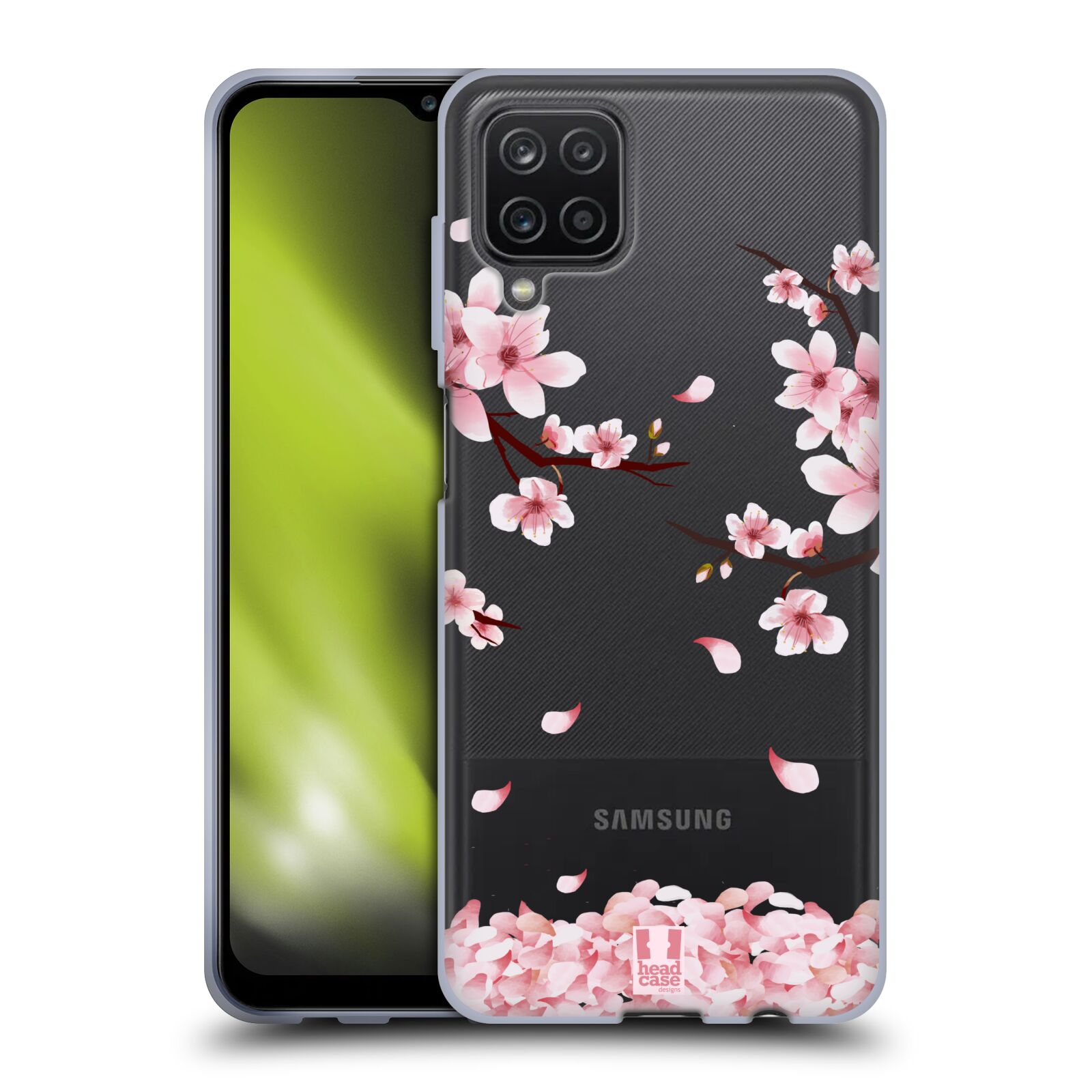 Silikonové pouzdro na mobil Samsung Galaxy A12 - Head Case - Květy a větvičky (Silikonový kryt, obal, pouzdro na mobilní telefon Samsung Galaxy A12 s motivem Květy a větvičky)
