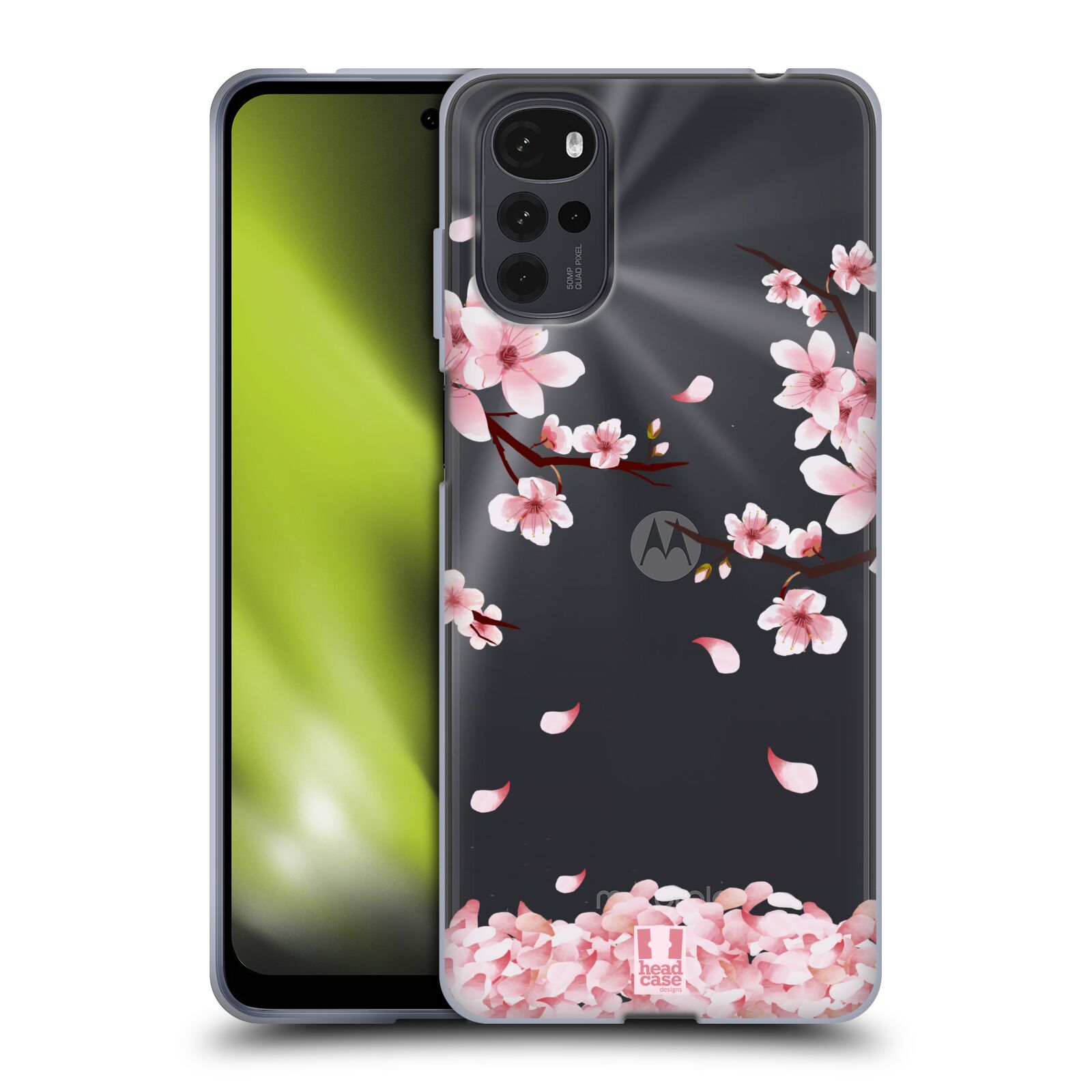 Silikonové pouzdro na mobil Motorola Moto G22 - Head Case - Květy a větvičky