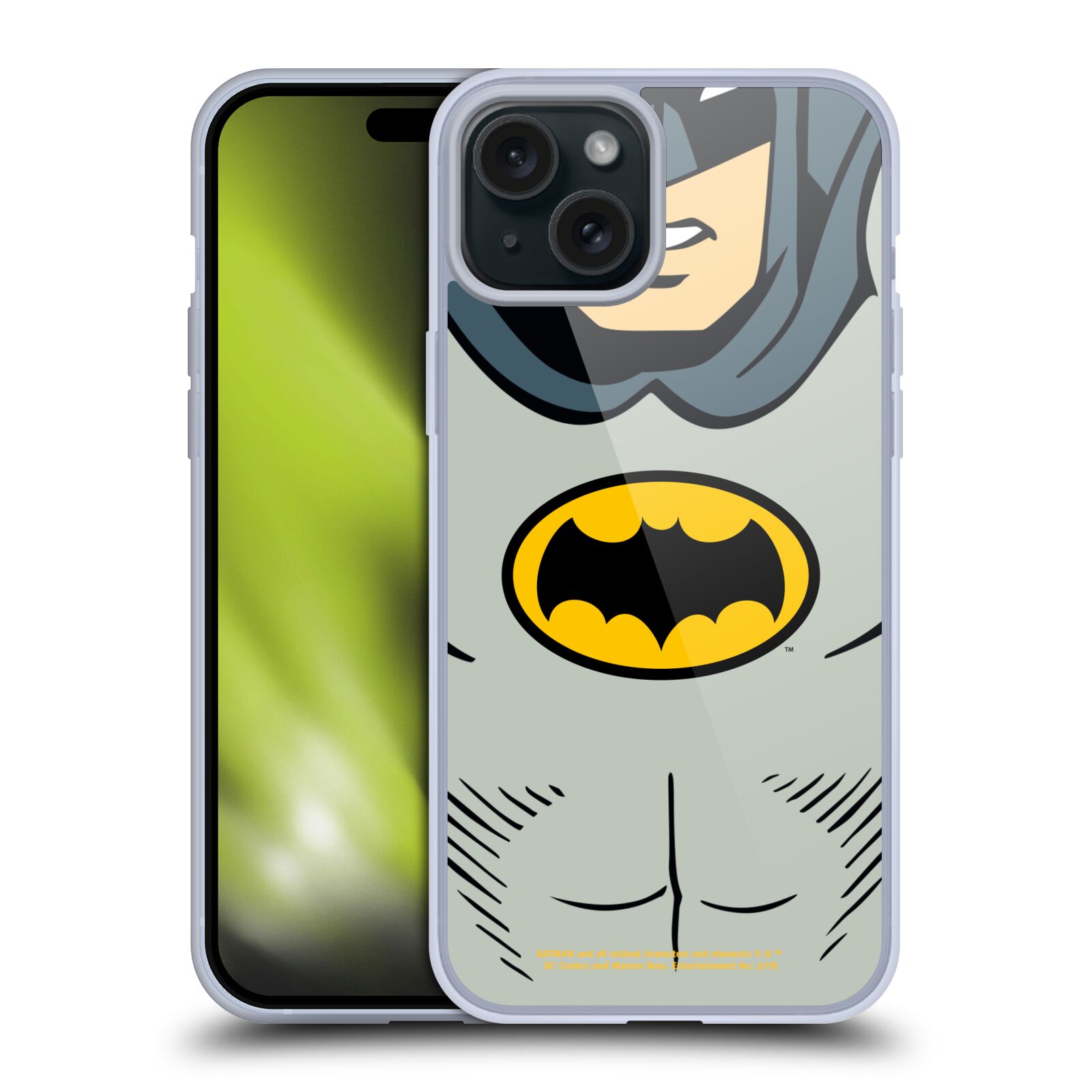 Silikonové lesklé pouzdro na mobil Apple iPhone 15 Plus - Batman (Silikonový lesklý kryt, obal, pouzdro na mobilní telefon Apple iPhone 15 Plus s licencovaným motivem Batman)