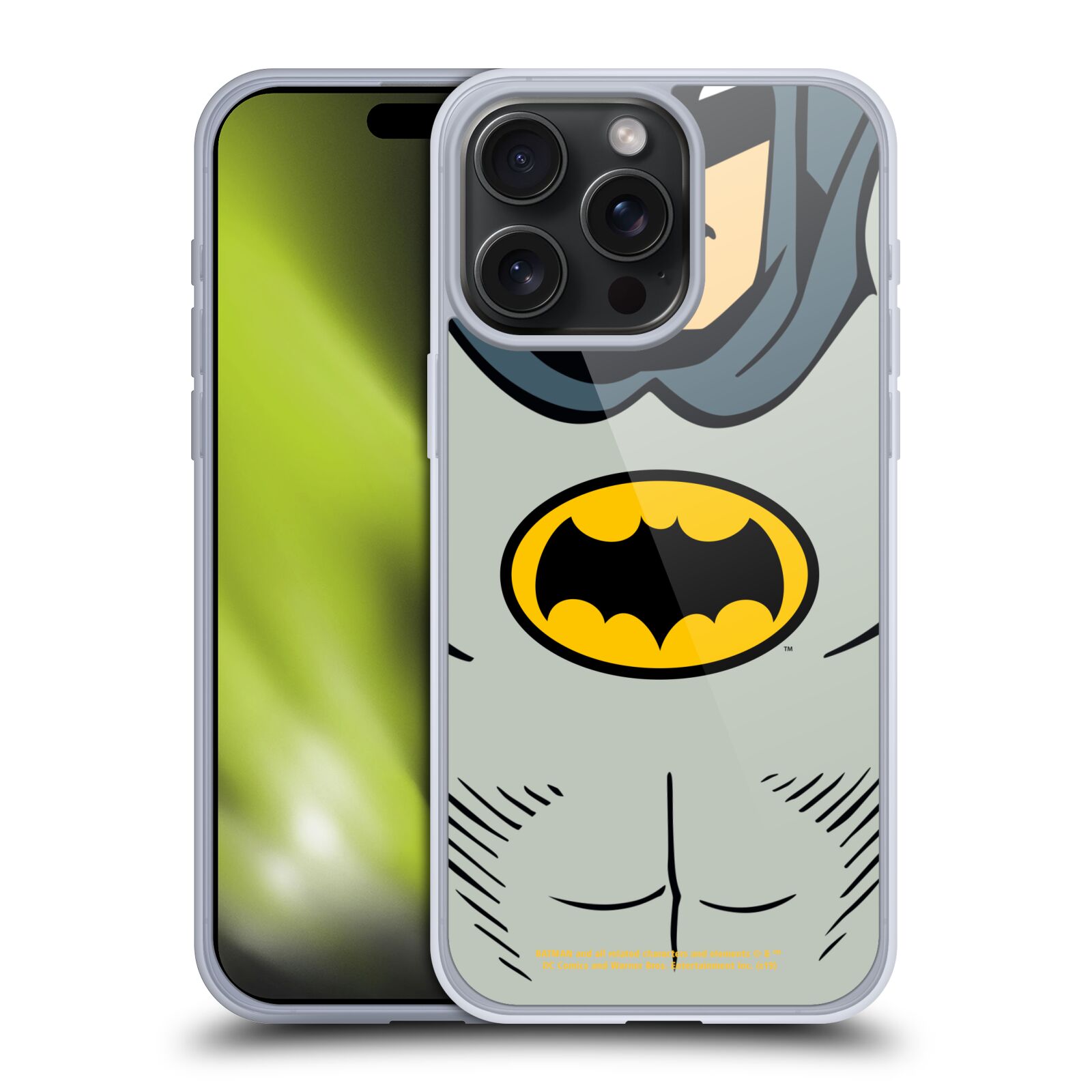 Silikonové lesklé pouzdro na mobil Apple iPhone 15 Pro Max - Batman (Silikonový lesklý kryt, obal, pouzdro na mobilní telefon Apple iPhone 15 Pro Max s licencovaným motivem Batman)