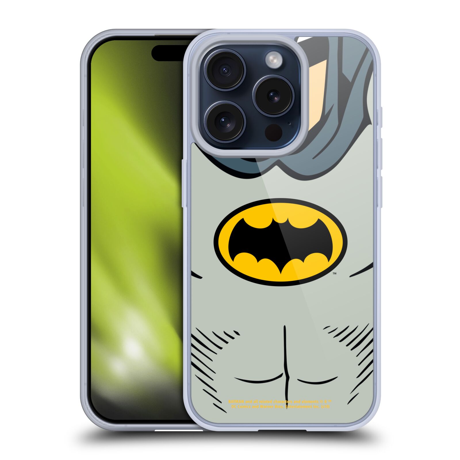Silikonové lesklé pouzdro na mobil Apple iPhone 15 Pro - Batman (Silikonový lesklý kryt, obal, pouzdro na mobilní telefon Apple iPhone 15 Pro s licencovaným motivem Batman)