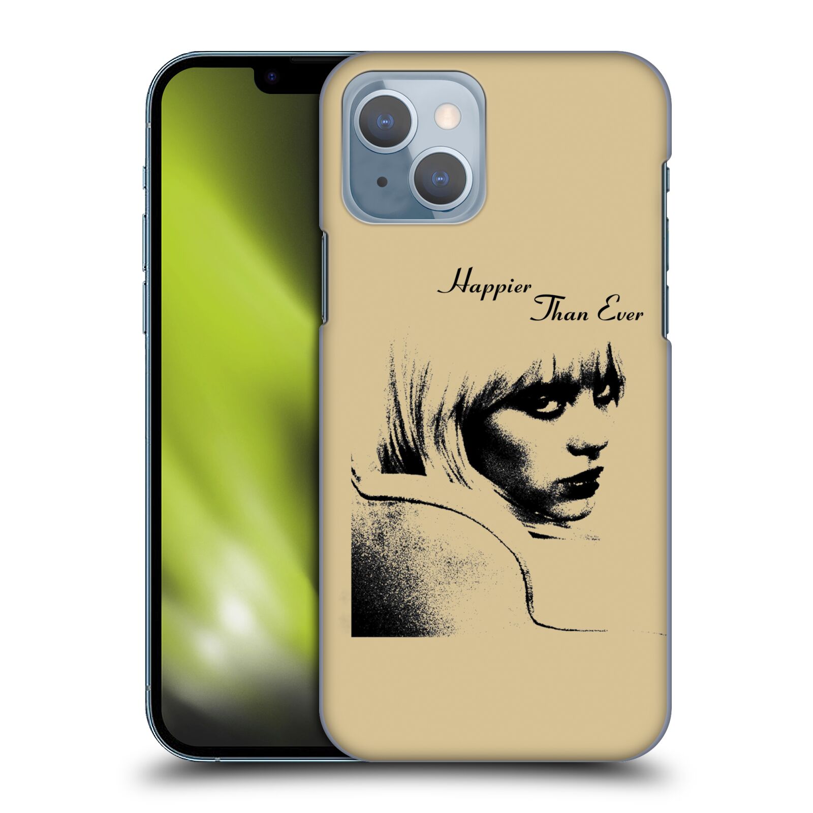 Plastové pouzdro na mobil Apple iPhone 14 - Billie Eilish - Happier Than Ever - AKCE (Plastový kryt, pouzdro, obal na mobilní telefon Apple iPhone 14 s licencovaným motivem Billie Eilish - Happier Than Ever)