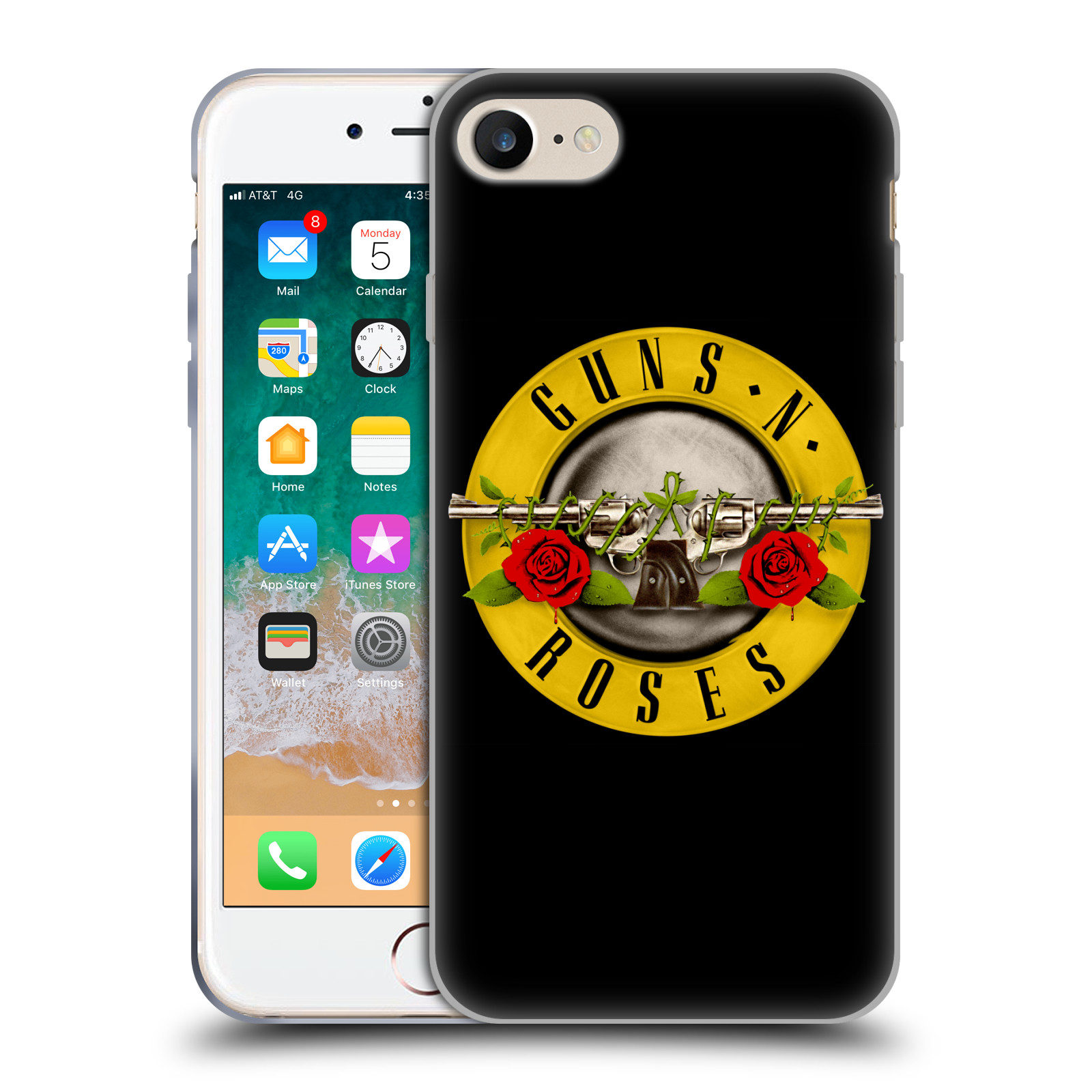 Silikonové pouzdro na mobil Apple iPhone 7 HEAD CASE Guns N' Roses - Logo (Silikonový kryt či obal na mobilní telefon licencovaným motivem Guns N' Roses pro Apple iPhone 7)
