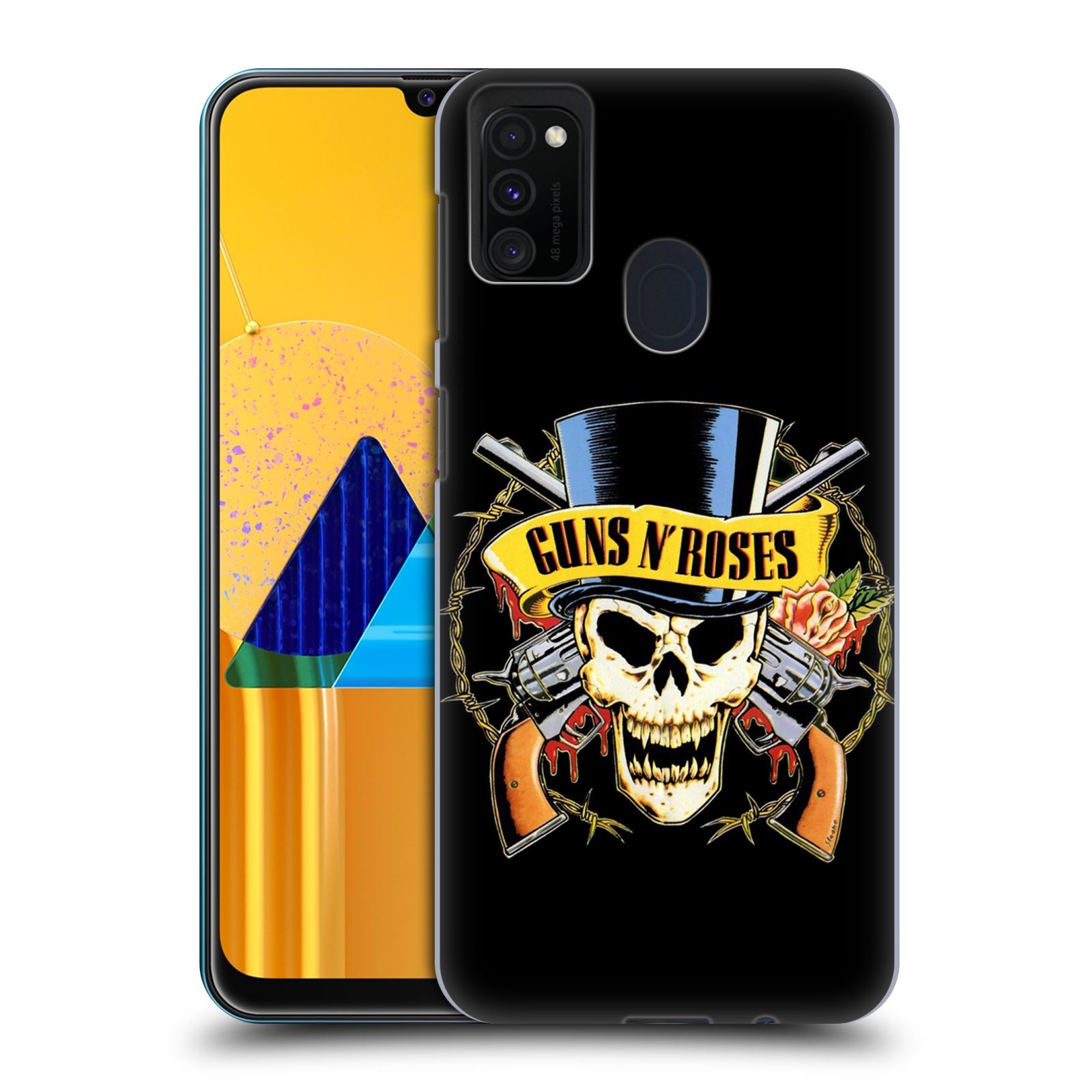 Plastové pouzdro na mobil Samsung Galaxy M21 - Head Case - Guns N' Roses - Lebka