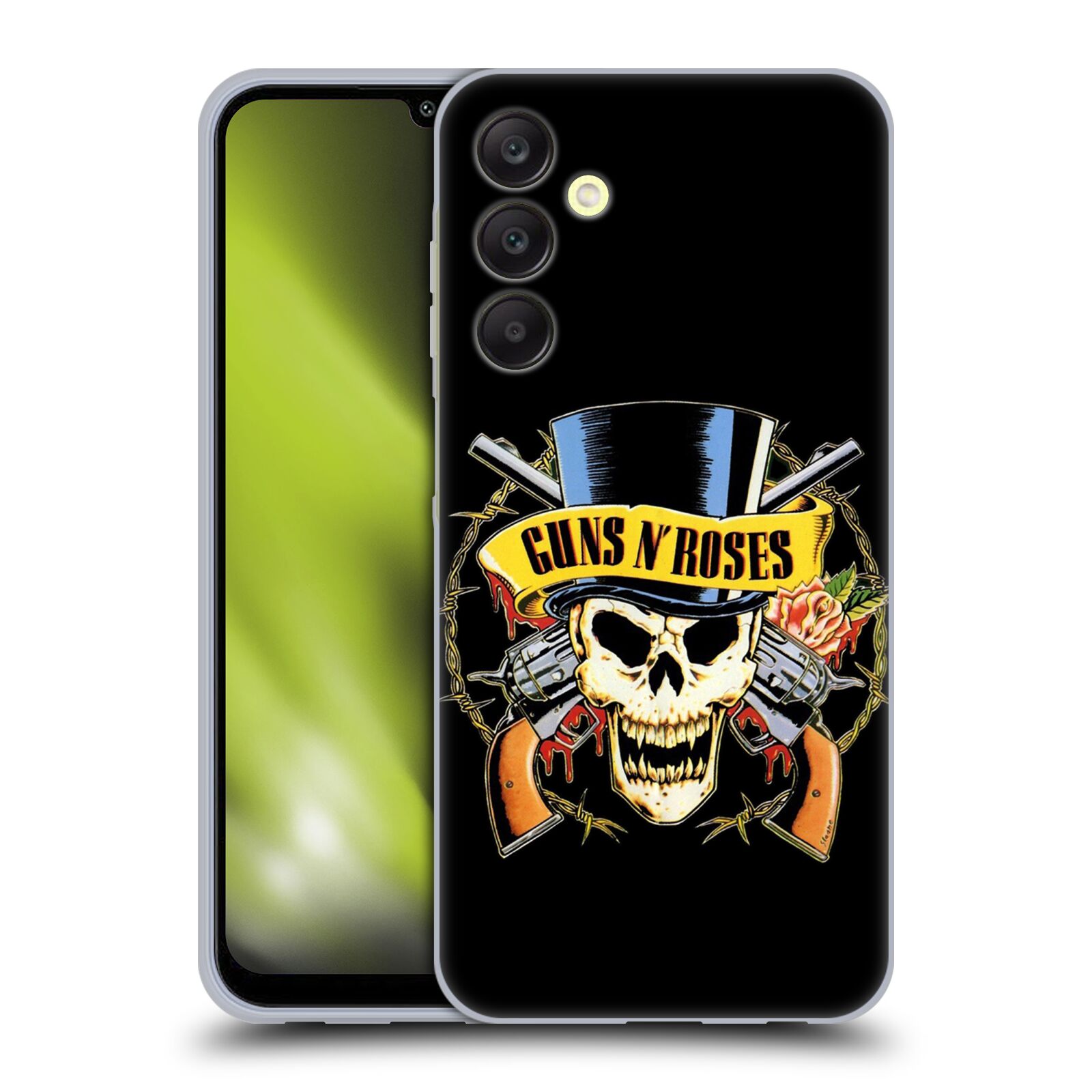 Silikonové pouzdro na mobil Samsung Galaxy A25 5G - Head Case - Guns N' Roses - Lebka (Silikonový kryt, obal, pouzdro na mobilní telefon Samsung Galaxy A25 5G s motivem Guns N' Roses - Lebka)