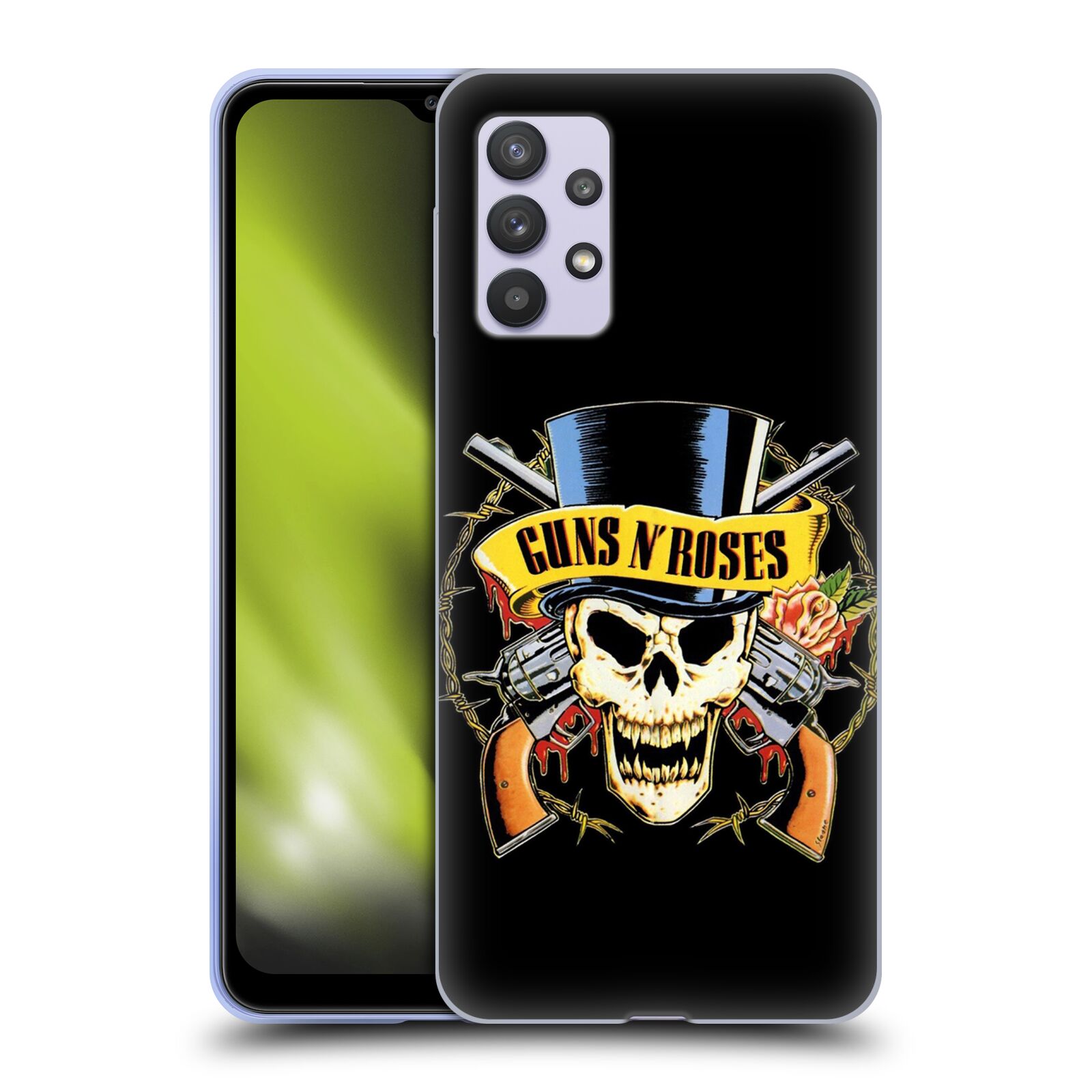 Silikonové pouzdro na mobil Samsung Galaxy A32 5G - Head Case - Guns N' Roses - Lebka (Silikonový kryt, obal, pouzdro na mobilní telefon Samsung Galaxy A32 5G (SM-A326B) s motivem Guns N' Roses - Lebka)