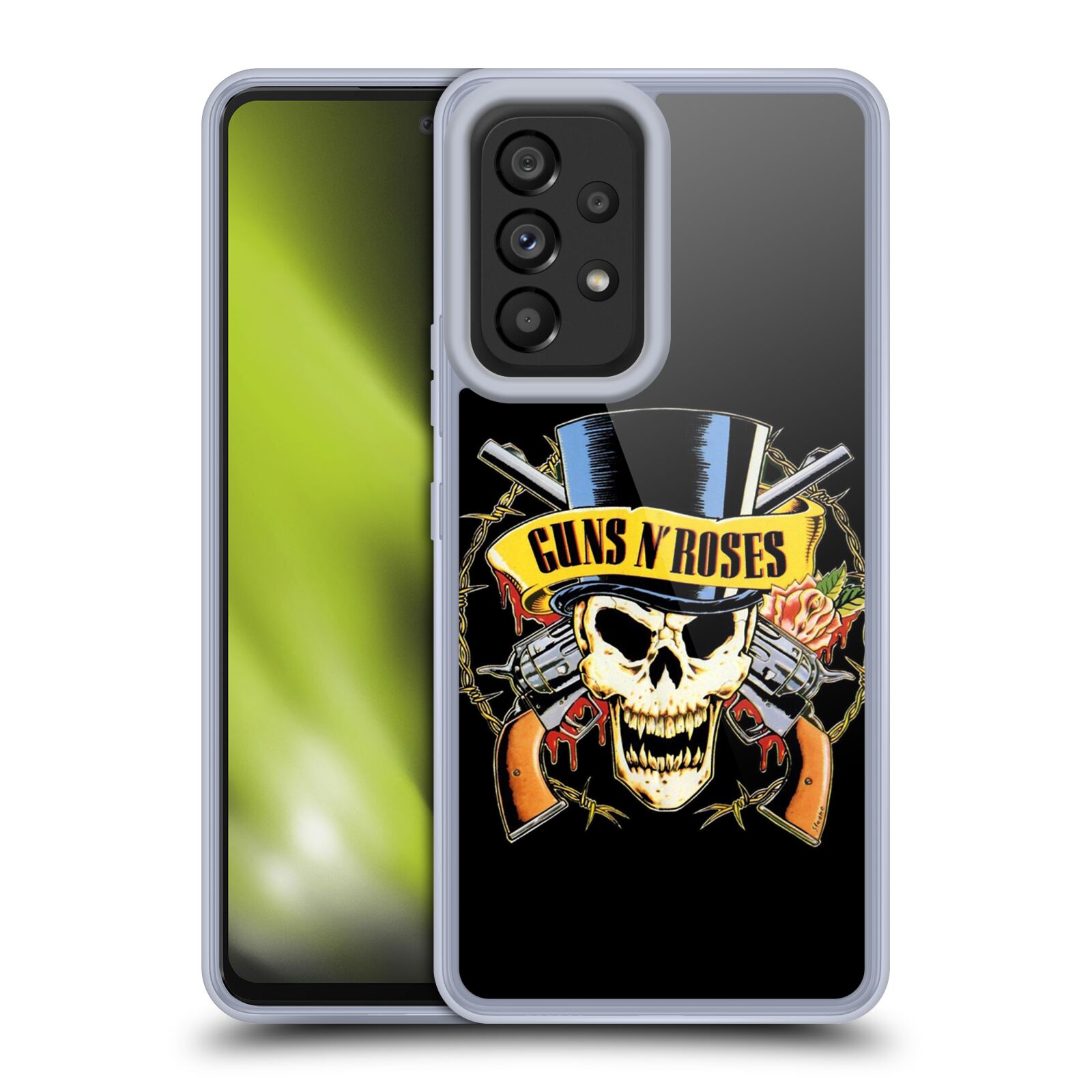 Silikonové pouzdro na mobil Samsung Galaxy A53 5G - Head Case - Guns N' Roses - Lebka (Silikonový kryt, obal, pouzdro na mobilní telefon Samsung Galaxy A53 5G s motivem Guns N' Roses - Lebka)