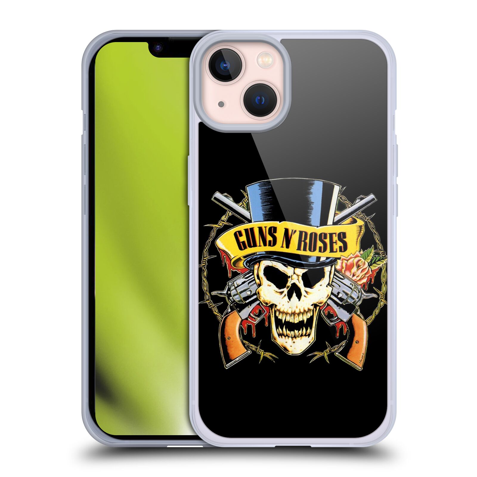 Silikonové pouzdro na mobil Apple iPhone 13 - Head Case - Guns N' Roses - Lebka - AKCE (Silikonový kryt, obal, pouzdro na mobilní telefon Apple iPhone 13 s motivem Guns N' Roses - Lebka)