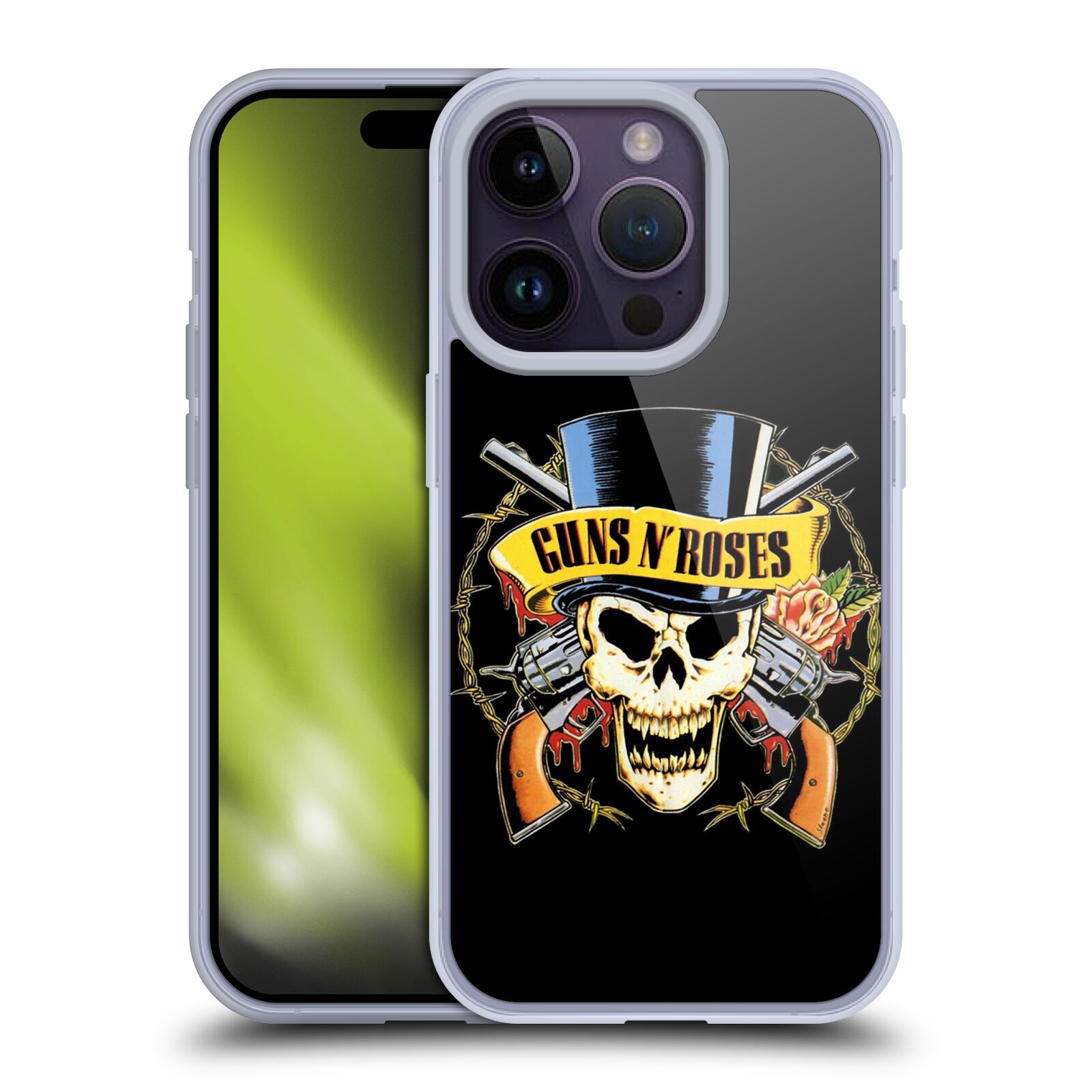 Silikonové pouzdro na mobil Apple iPhone 14 Pro - Head Case - Guns N' Roses - Lebka