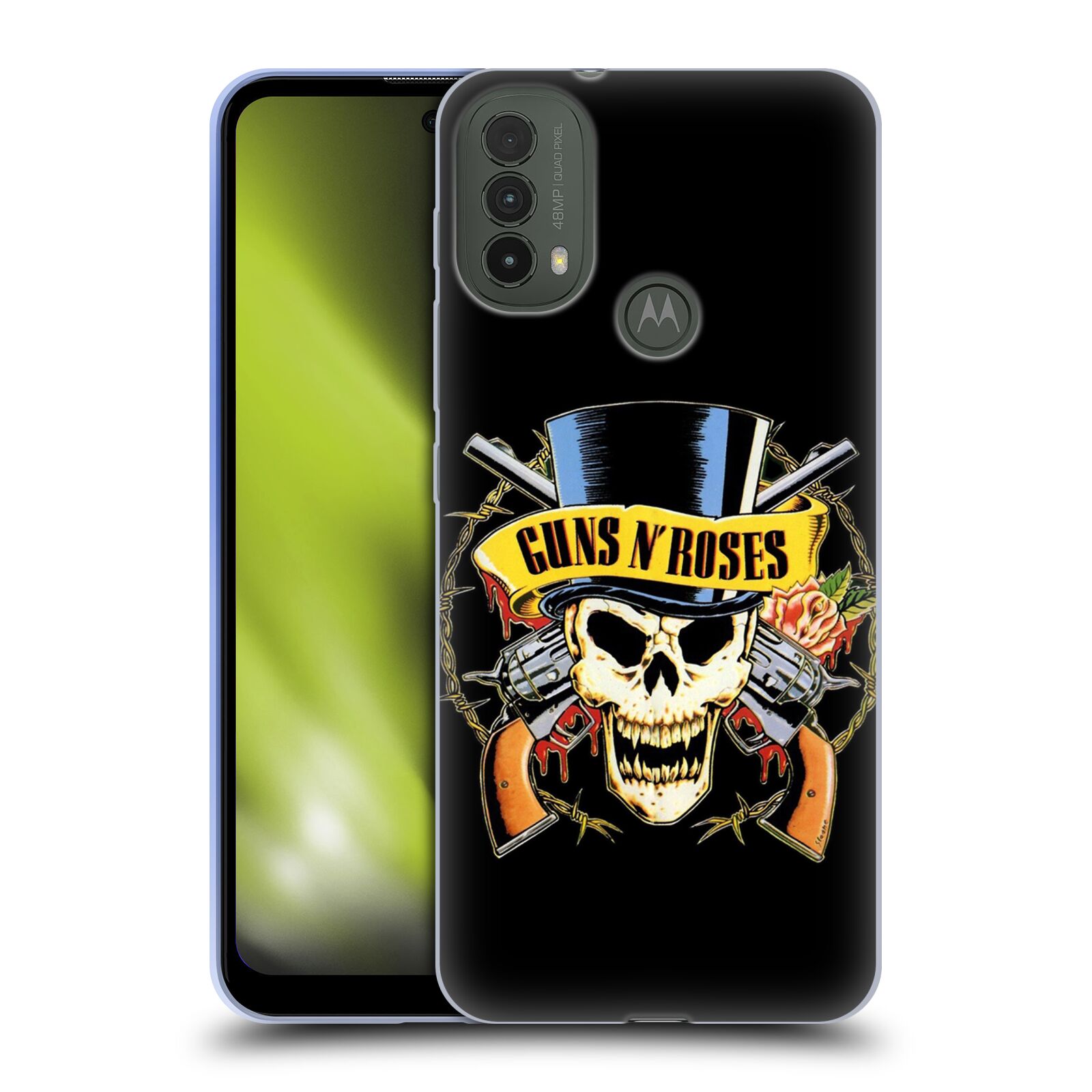 Silikonové pouzdro na mobil Motorola Moto E40 - Head Case - Guns N' Roses - Lebka