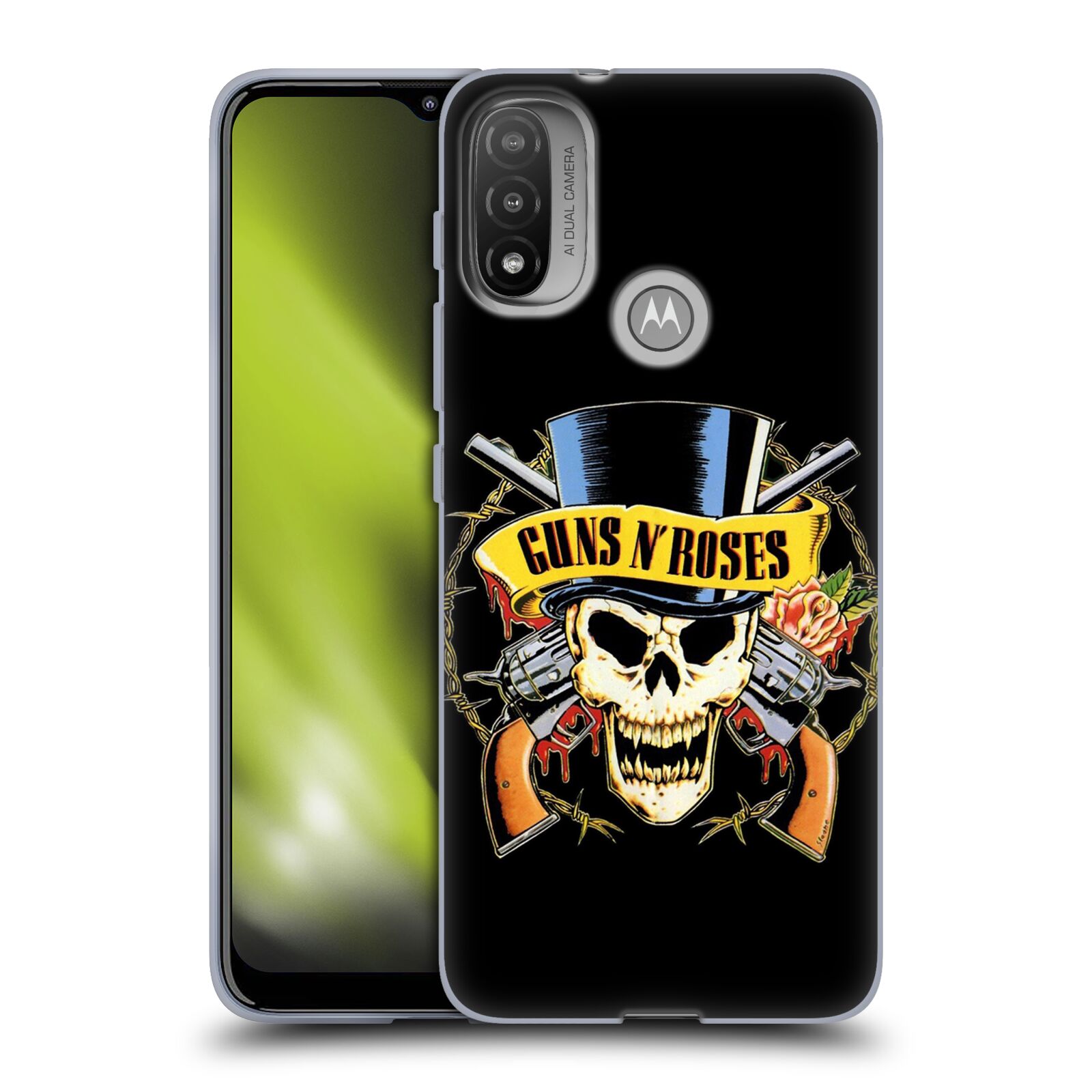 Silikonové pouzdro na mobil Motorola Moto E20 - Head Case - Guns N' Roses - Lebka