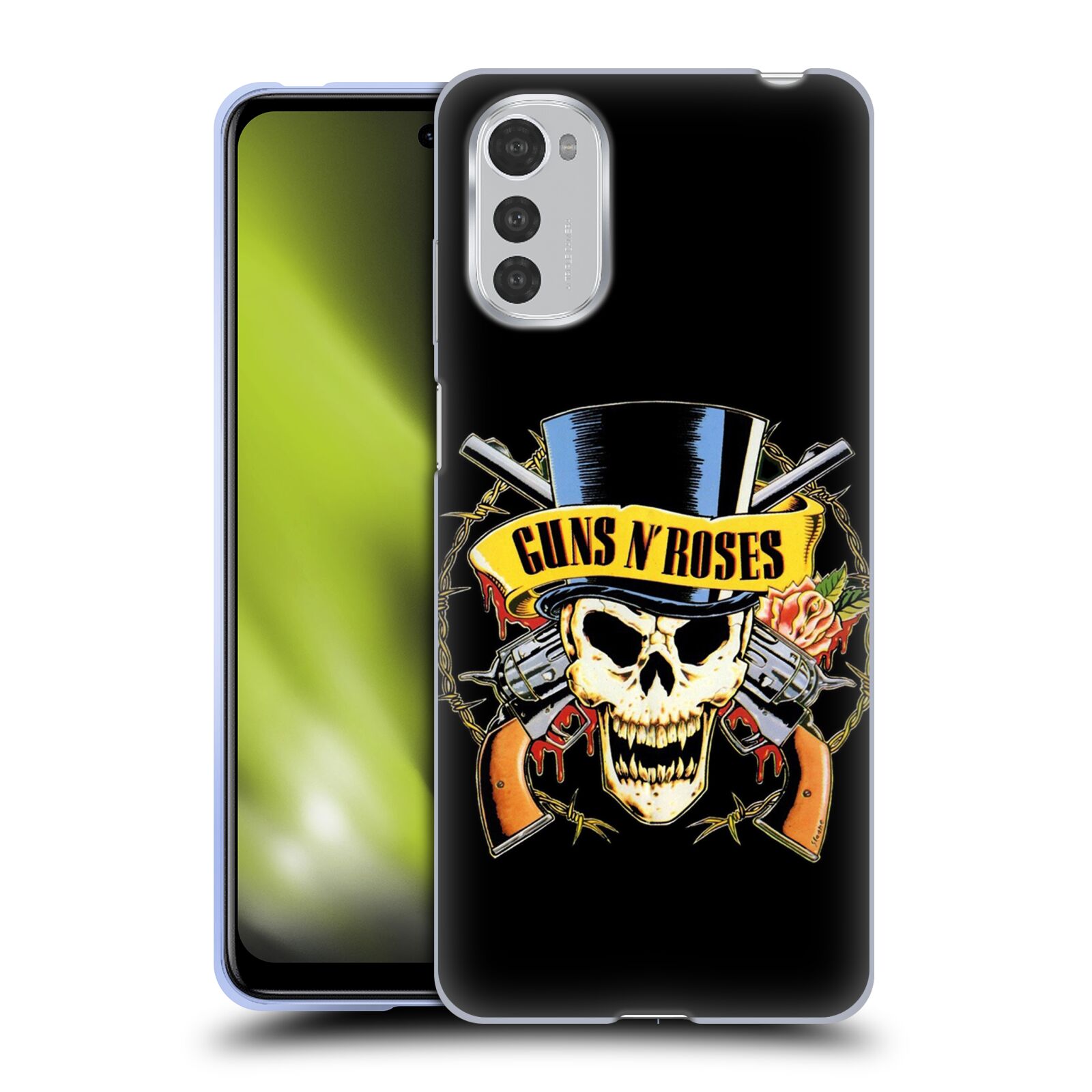 Silikonové pouzdro na mobil Motorola Moto E32 / E32s - Head Case - Guns N' Roses - Lebka