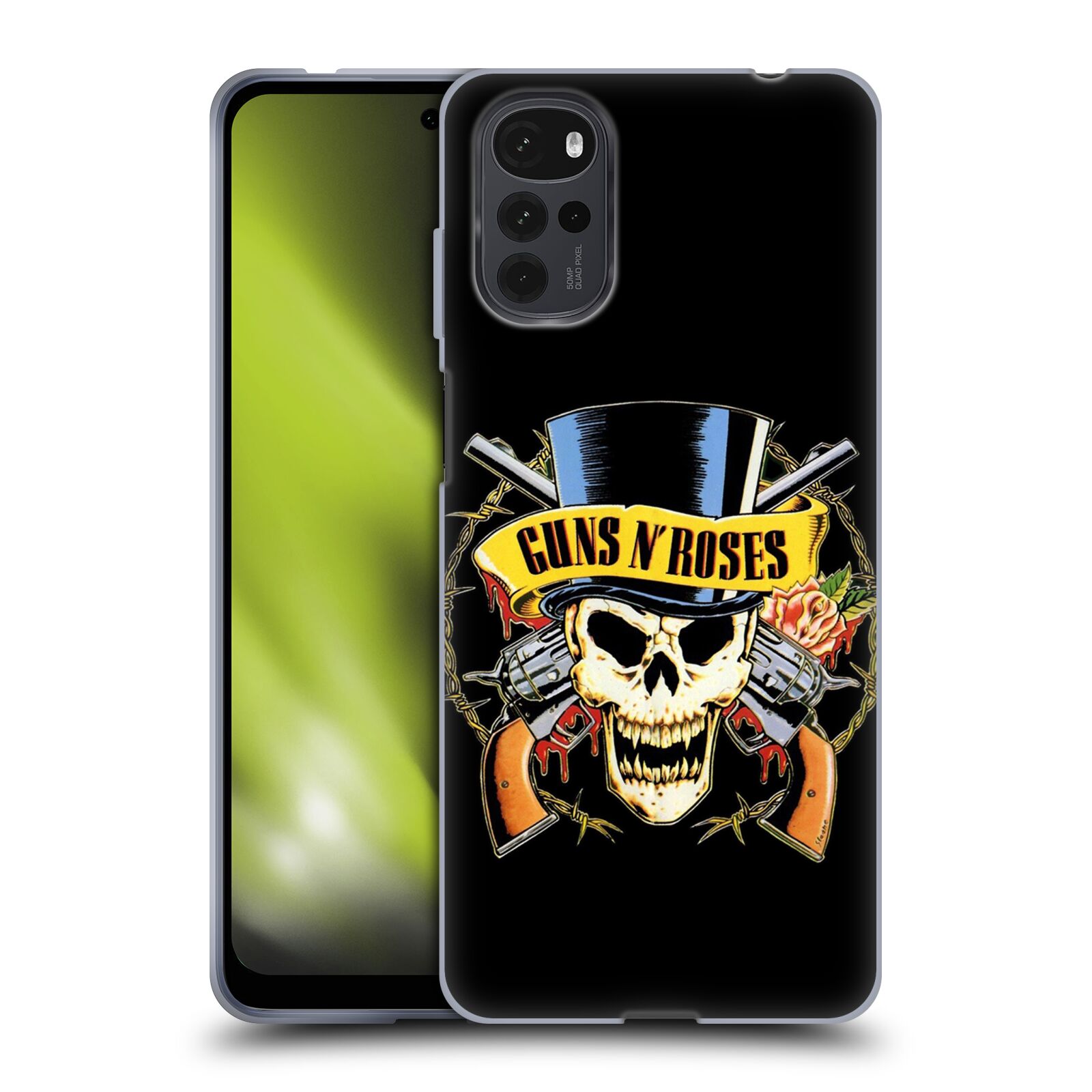 Silikonové pouzdro na mobil Motorola Moto G22 - Head Case - Guns N' Roses - Lebka