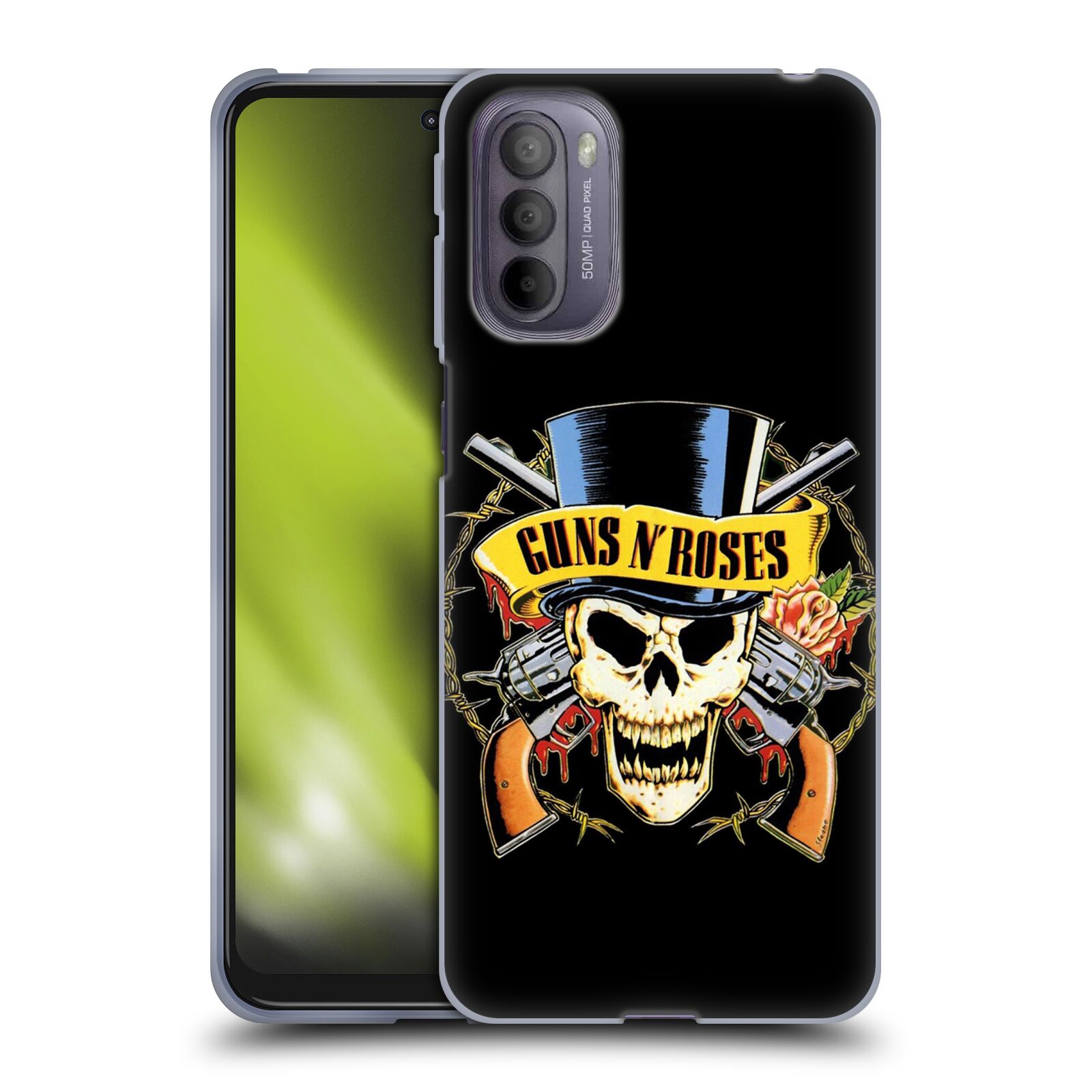 Silikonové pouzdro na mobil Motorola Moto G31 - Head Case - Guns N' Roses - Lebka