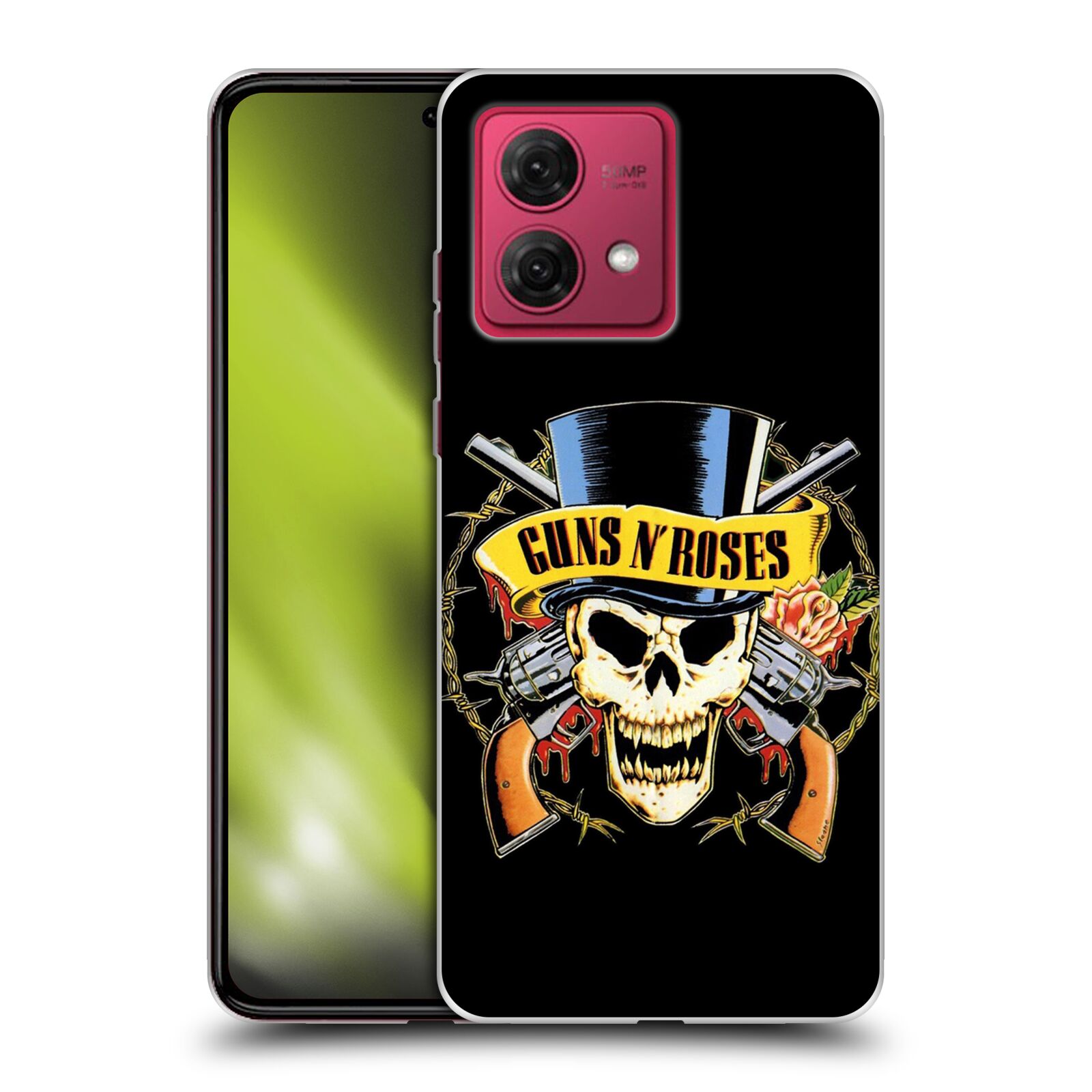 Silikonové pouzdro na mobil Motorola Moto G84 5G - Head Case - Guns N' Roses - Lebka (Silikonový kryt, obal, pouzdro na mobilní telefon Motorola Moto G84 5G s motivem Guns N' Roses - Lebka)