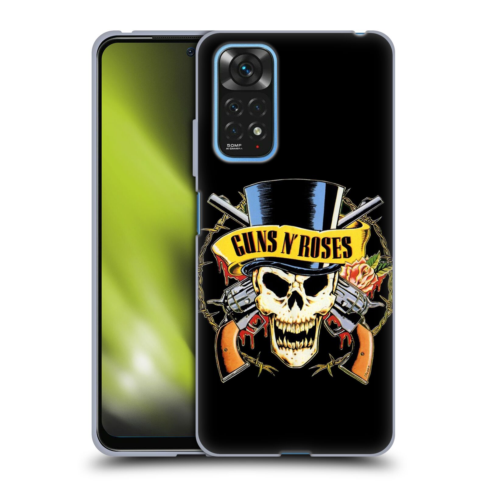 Silikonové pouzdro na mobil Xiaomi Redmi Note 11 / 11S - Head Case - Guns N' Roses - Lebka (Silikonový kryt, obal, pouzdro na mobilní telefon Xiaomi Redmi Note 11S / Xiaomi Redmi Note 11 s motivem Guns N' Roses - Lebka)