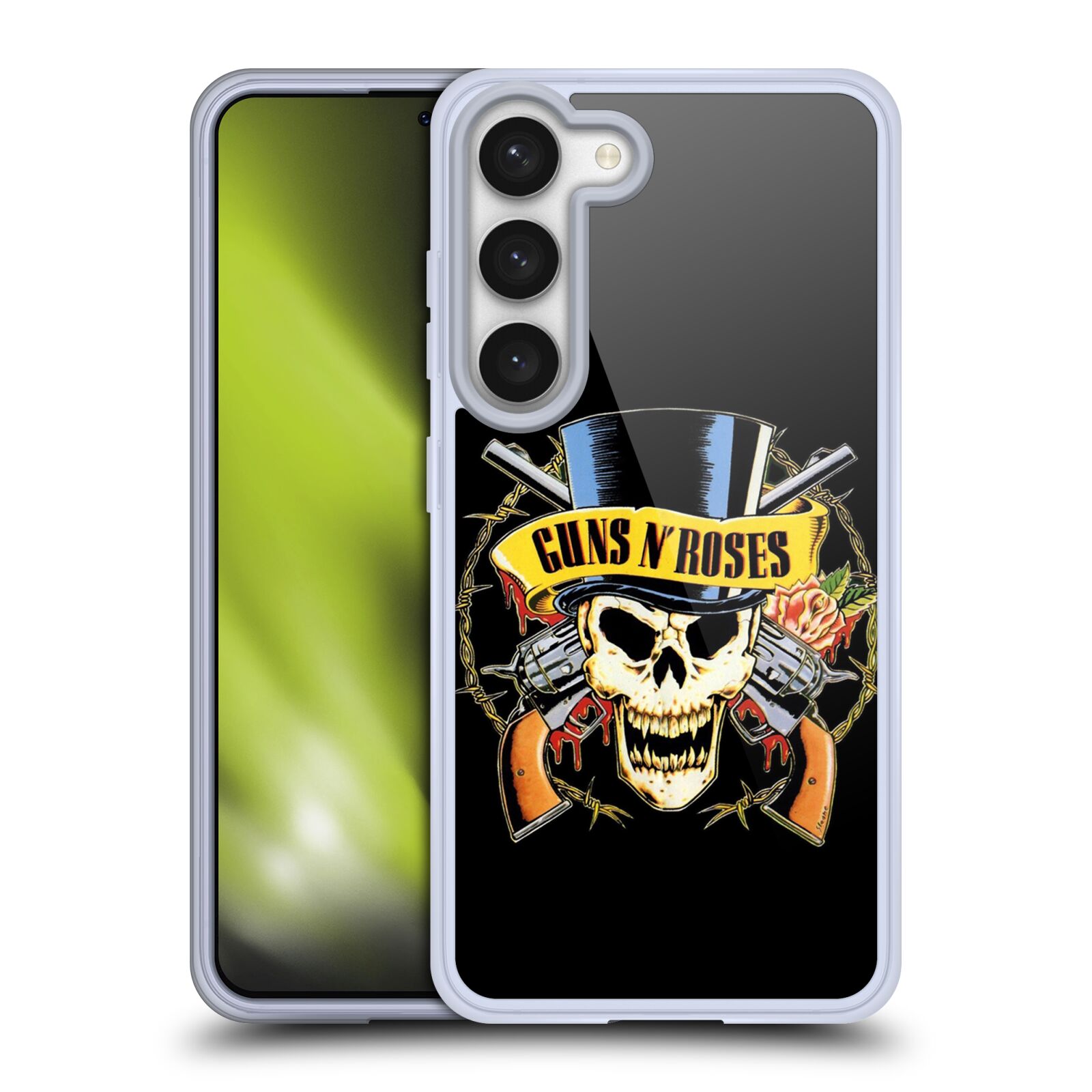 Silikonové pouzdro na mobil Samsung Galaxy S23 - Head Case - Guns N' Roses - Lebka (Silikonový kryt, obal, pouzdro na mobilní telefon Samsung Galaxy S23 s motivem Guns N' Roses - Lebka)