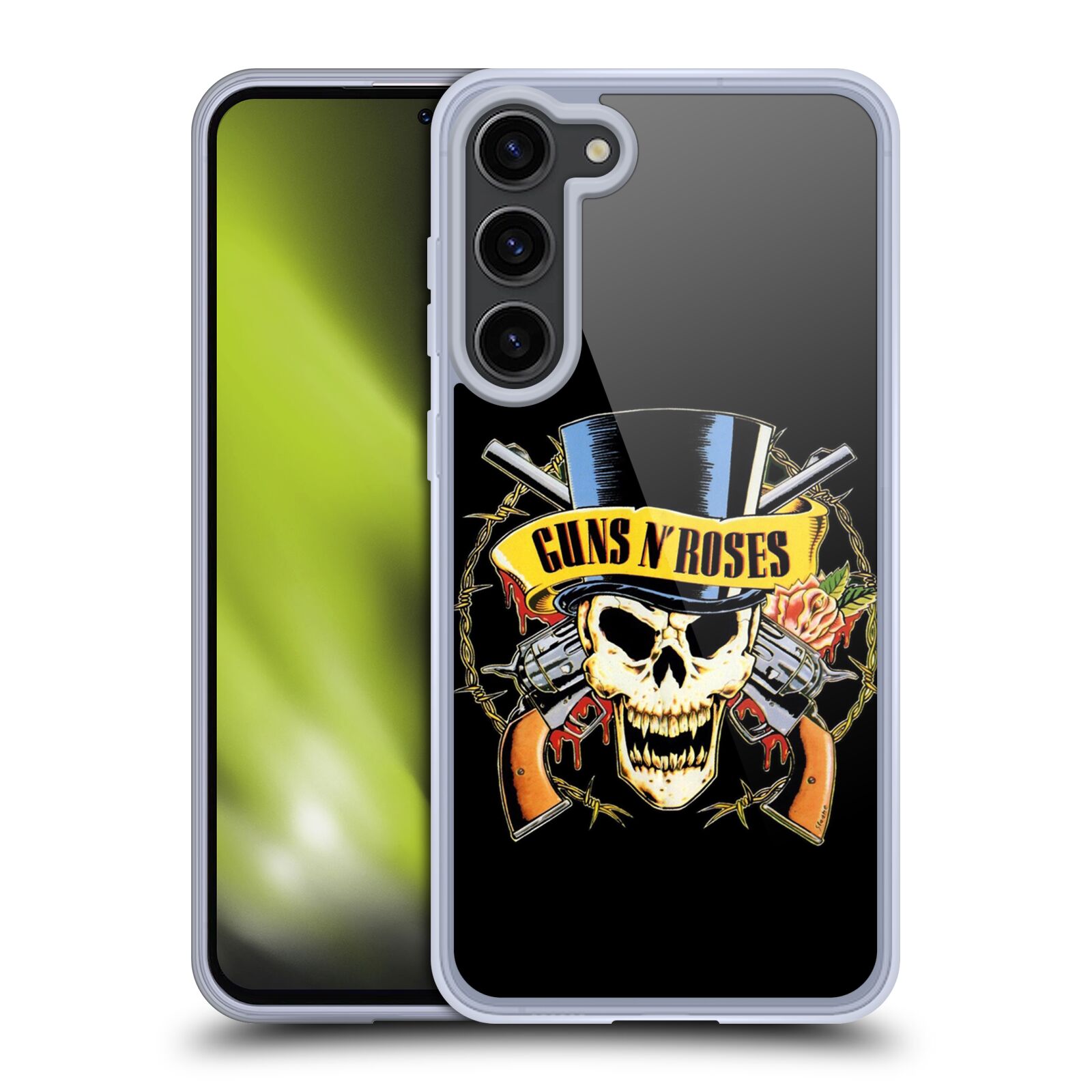 Silikonové pouzdro na mobil Samsung Galaxy S23 Plus - Head Case - Guns N' Roses - Lebka (Silikonový kryt, obal, pouzdro na mobilní telefon Samsung Galaxy S23 Plus s motivem Guns N' Roses - Lebka)