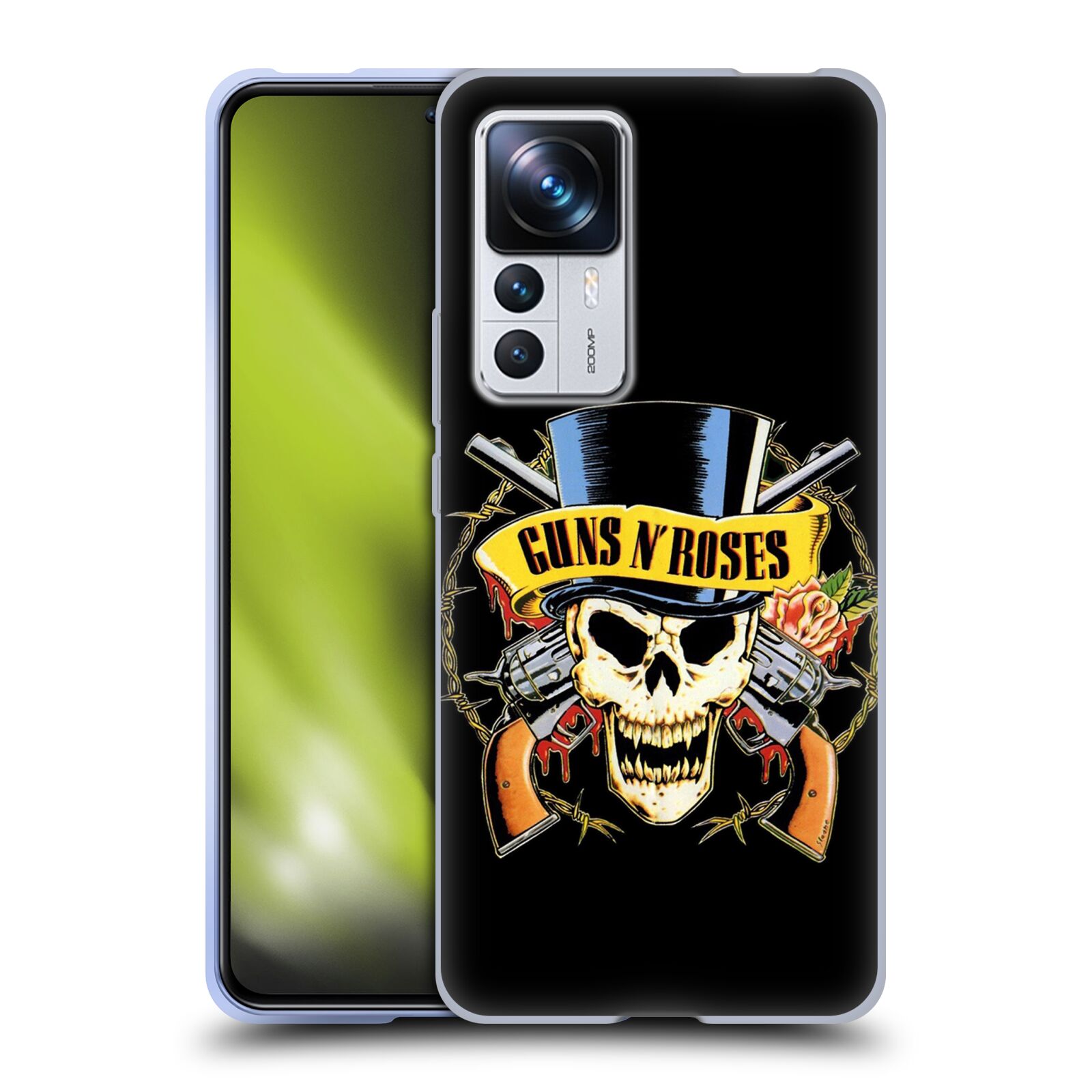 Silikonové pouzdro na mobil Xiaomi 12T / 12T Pro - Head Case - Guns N' Roses - Lebka (Silikonový kryt, obal, pouzdro na mobilní telefon Xiaomi 12T / 12T Pro s motivem Guns N' Roses - Lebka)