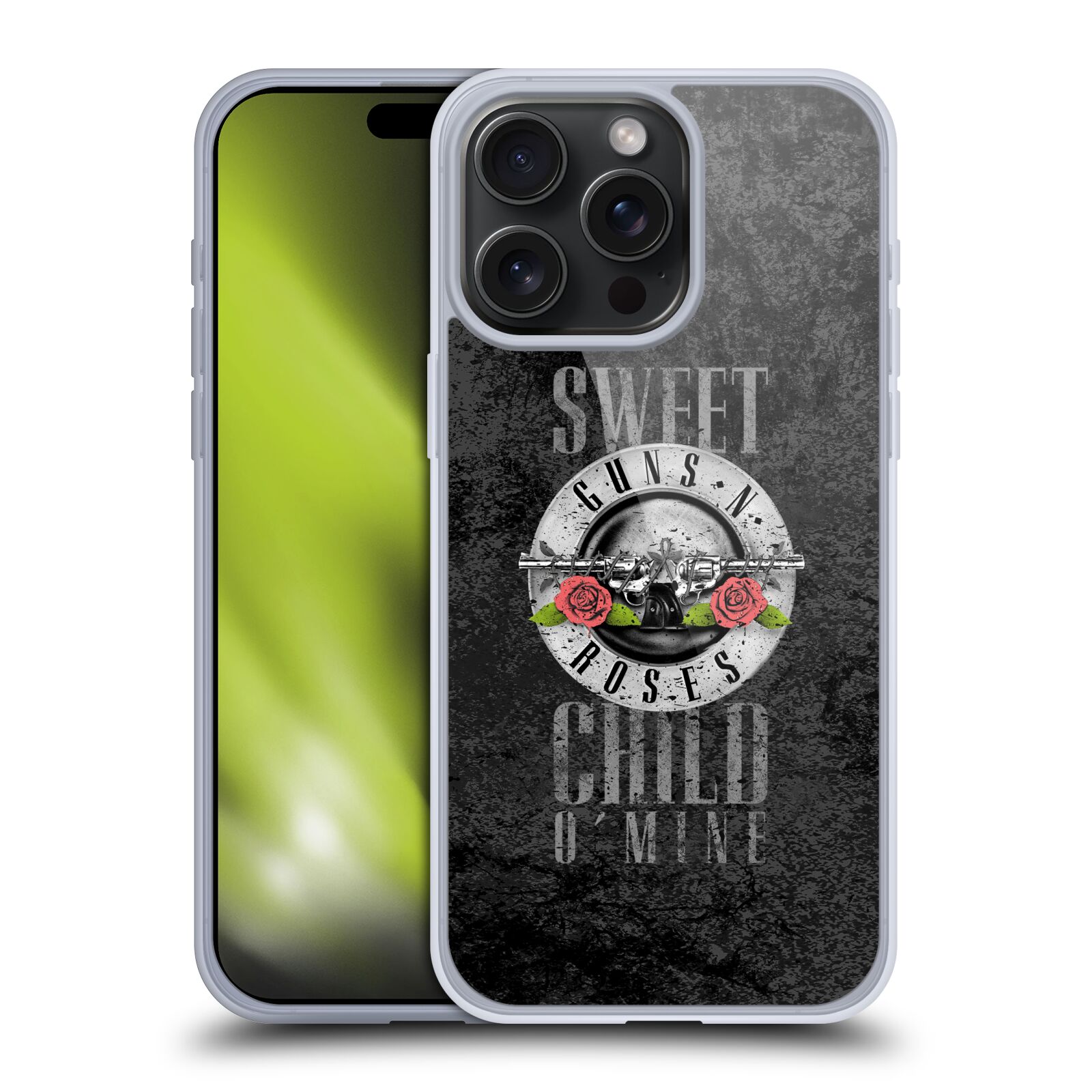 Silikonové lesklé pouzdro na mobil Apple iPhone 15 Pro Max - Head Case - Guns N' Roses - Sweet Child (Silikonový lesklý kryt, obal, pouzdro na mobilní telefon Apple iPhone 15 Pro Max s motivem Guns N' Roses - Sweet Child)