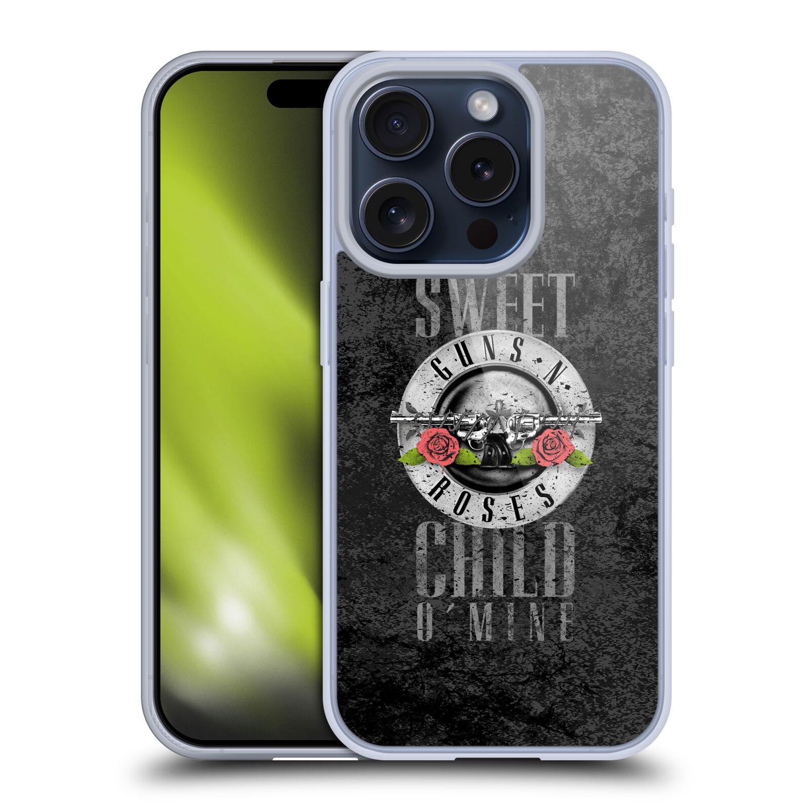 Silikonové lesklé pouzdro na mobil Apple iPhone 15 Pro - Head Case - Guns N' Roses - Sweet Child (Silikonový lesklý kryt, obal, pouzdro na mobilní telefon Apple iPhone 15 Pro s motivem Guns N' Roses - Sweet Child)