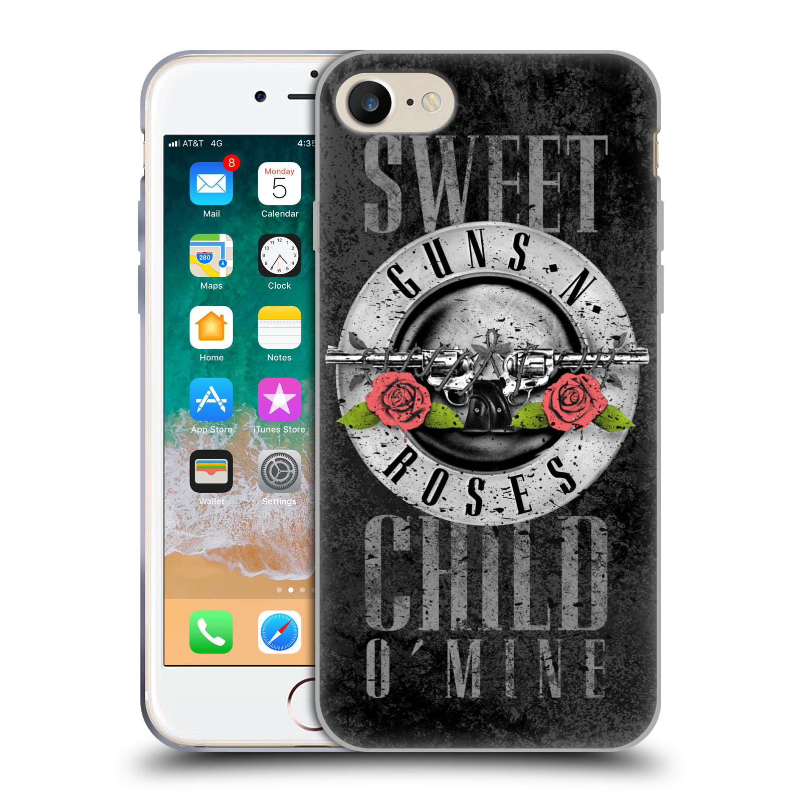 Silikonové pouzdro na mobil Apple iPhone 8 - Head Case - Guns N' Roses - Sweet Child (Silikonový kryt či obal na mobilní telefon Apple iPhone 8 s motivem Guns N' Roses - Sweet Child)