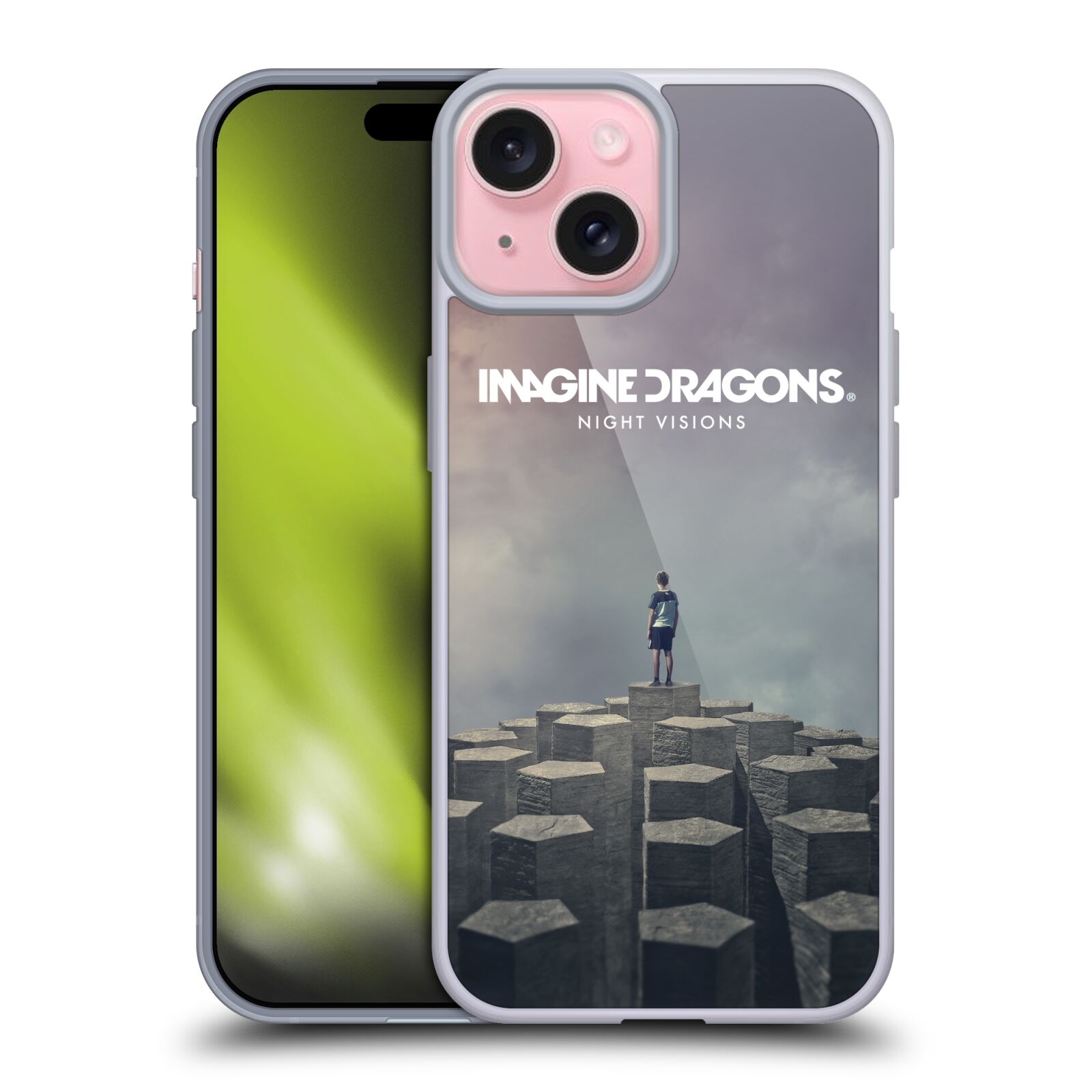 Silikonové lesklé pouzdro na mobil Apple iPhone 15 - Imagine Dragons - Night Visions (Silikonový lesklý kryt, obal, pouzdro na mobilní telefon Apple iPhone 15 s licencovaným motivem Imagine Dragons - Night Visions)