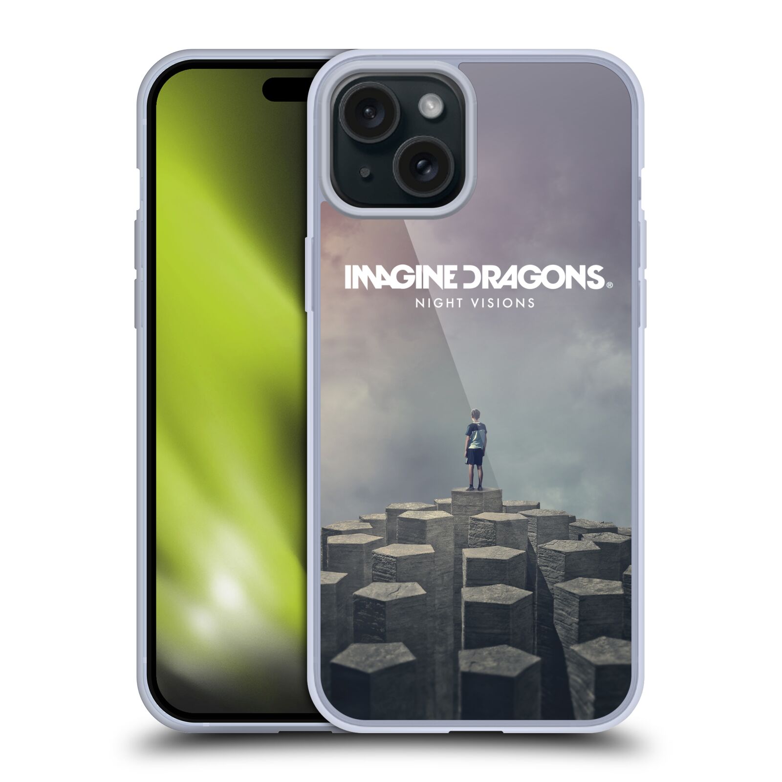 Silikonové lesklé pouzdro na mobil Apple iPhone 15 Plus - Imagine Dragons - Night Visions (Silikonový lesklý kryt, obal, pouzdro na mobilní telefon Apple iPhone 15 Plus s licencovaným motivem Imagine Dragons - Night Visions)