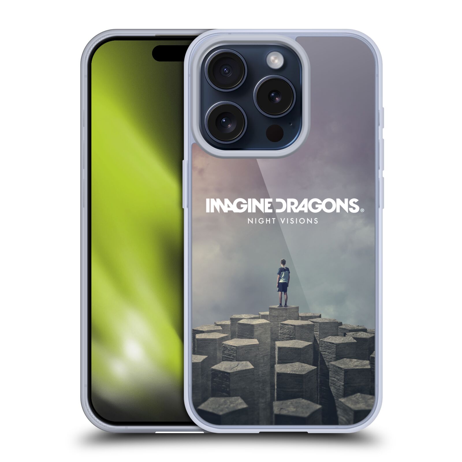 Silikonové lesklé pouzdro na mobil Apple iPhone 15 Pro - Imagine Dragons - Night Visions (Silikonový lesklý kryt, obal, pouzdro na mobilní telefon Apple iPhone 15 Pro s licencovaným motivem Imagine Dragons - Night Visions)