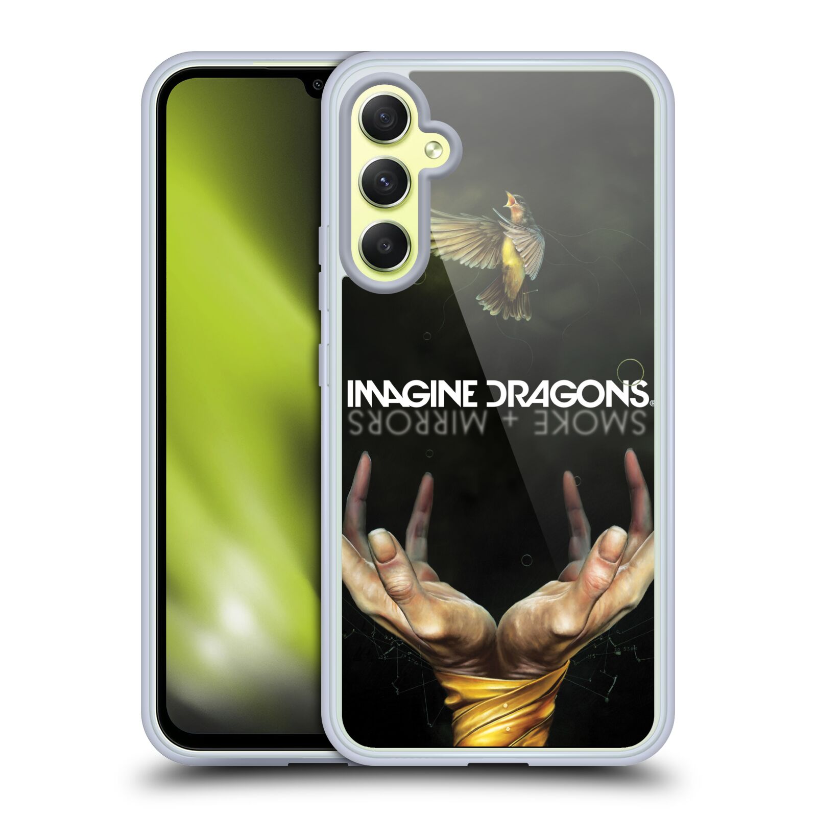 Silikonové pouzdro na mobil Samsung Galaxy A34 5G - Imagine Dragons - Smoke And Mirrors (Silikonový kryt, obal, pouzdro na mobilní telefon Samsung Galaxy A34 5G s licencovaným motivem Imagine Dragons - Smoke And Mirrors)