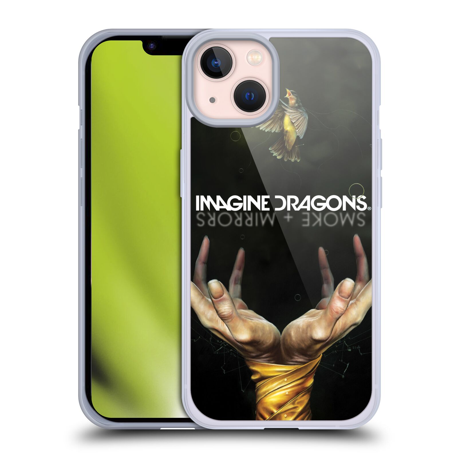 Silikonové pouzdro na mobil Apple iPhone 13 - Imagine Dragons - Smoke And Mirrors (Silikonový kryt, obal, pouzdro na mobilní telefon Apple iPhone 13 s licencovaným motivem Imagine Dragons - Smoke And Mirrors)