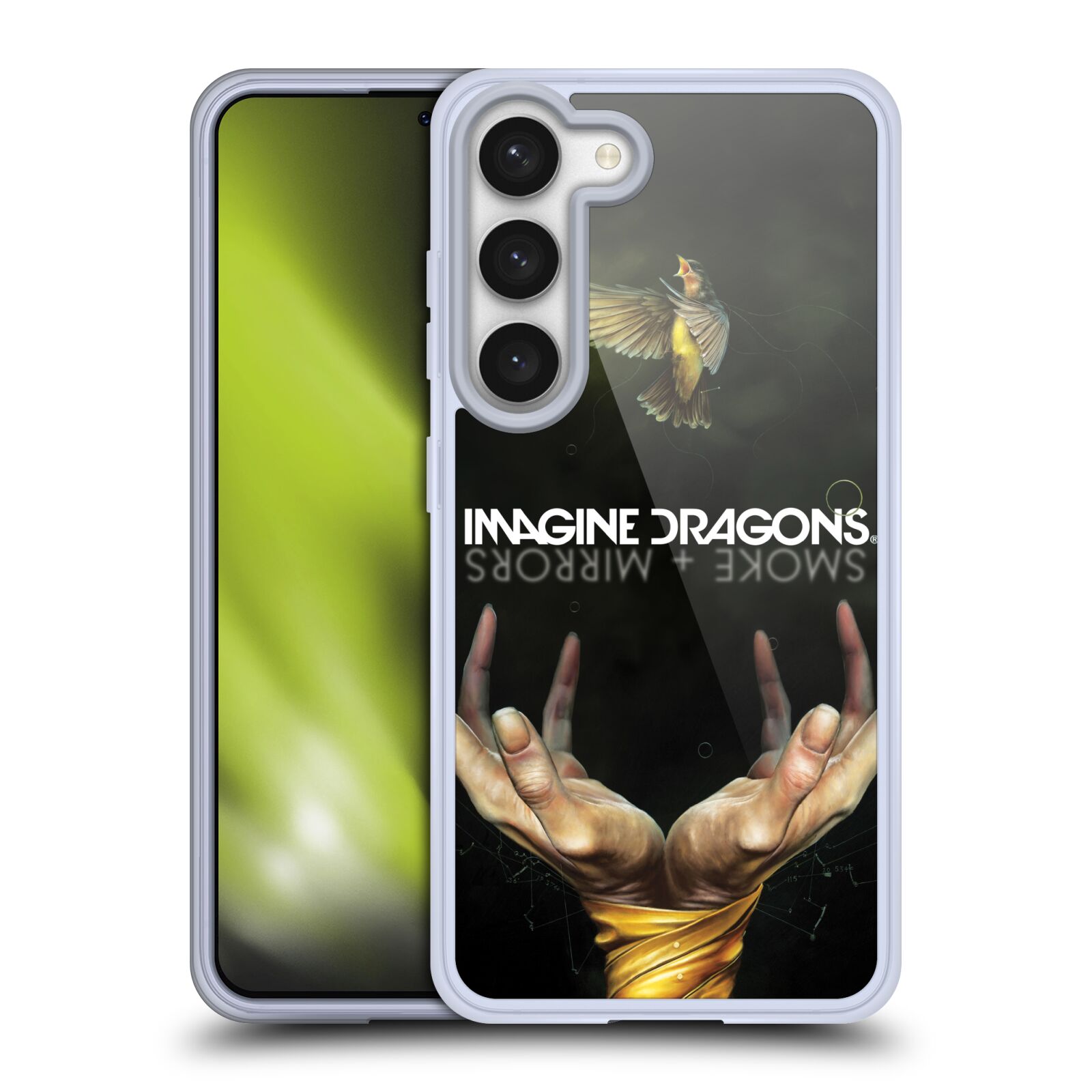 Silikonové pouzdro na mobil Samsung Galaxy S23 - Imagine Dragons - Smoke And Mirrors (Silikonový kryt, obal, pouzdro na mobilní telefon Samsung Galaxy S23 s licencovaným motivem Imagine Dragons - Smoke And Mirrors)