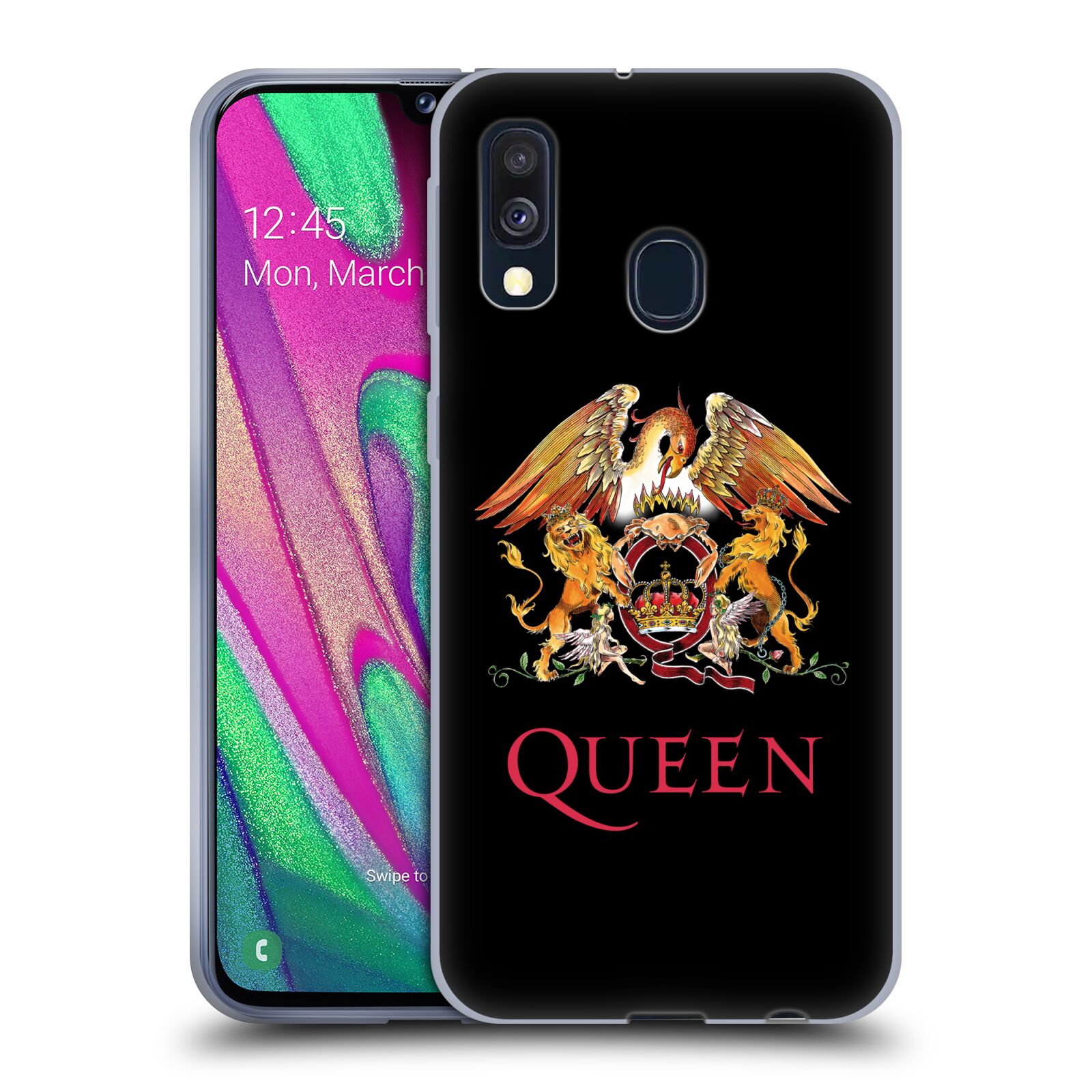 Silikonové pouzdro na mobil Samsung Galaxy A40 - Head Case - Queen - Logo (Silikonový kryt, obal, pouzdro na mobilní telefon Samsung Galaxy A40 A405F Dual SIM s motivem Queen - Logo)