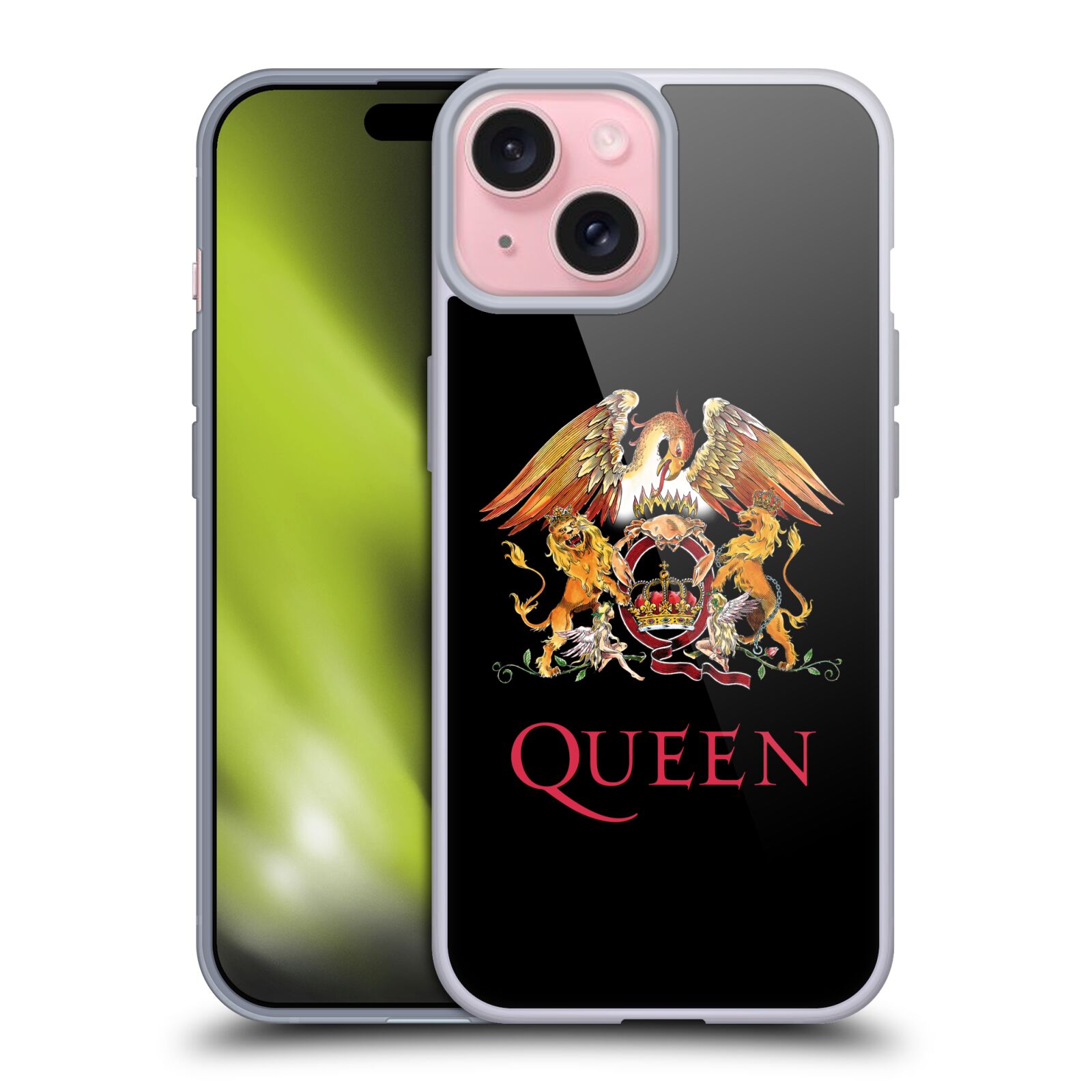 Silikonové lesklé pouzdro na mobil Apple iPhone 15 - Head Case - Queen - Logo - AKCE (Silikonový lesklý kryt, obal, pouzdro na mobilní telefon Apple iPhone 15 s motivem Queen - Logo)