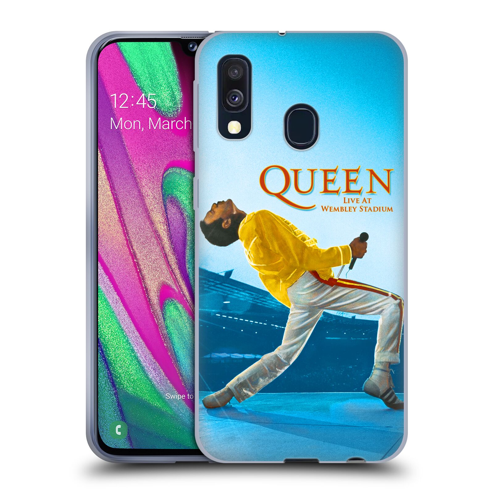 Silikonové pouzdro na mobil Samsung Galaxy A40 - Head Case - Queen - Freddie Mercury (Silikonový kryt, obal, pouzdro na mobilní telefon Samsung Galaxy A40 A405F Dual SIM s motivem Queen - Freddie Mercury)