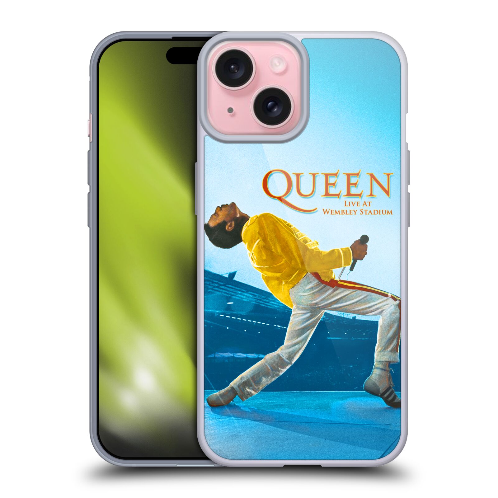 Silikonové lesklé pouzdro na mobil Apple iPhone 15 - Head Case - Queen - Freddie Mercury (Silikonový lesklý kryt, obal, pouzdro na mobilní telefon Apple iPhone 15 s motivem Queen - Freddie Mercury)