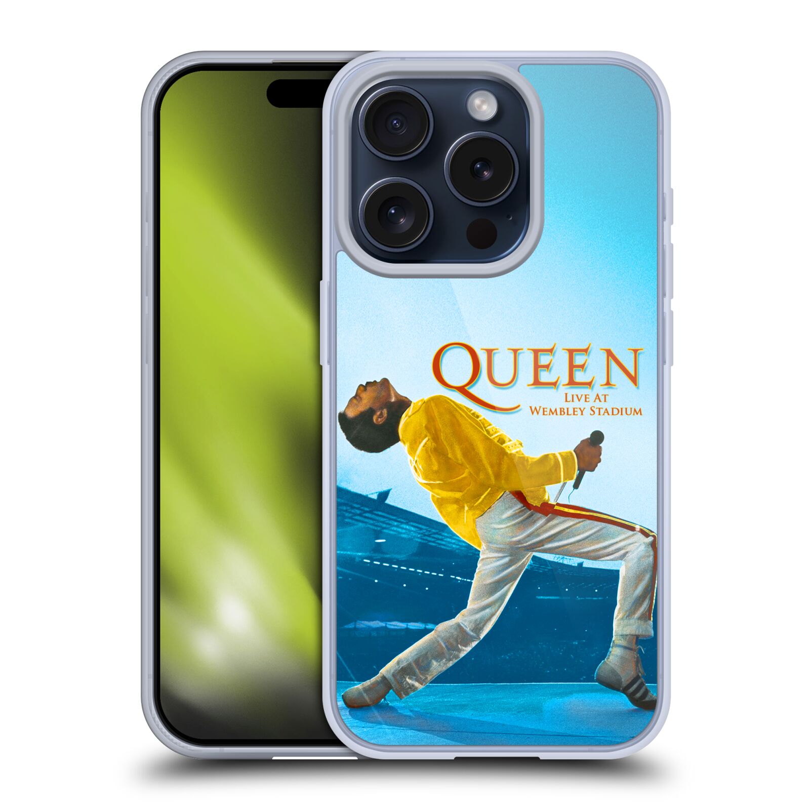 Silikonové lesklé pouzdro na mobil Apple iPhone 15 Pro - Head Case - Queen - Freddie Mercury (Silikonový lesklý kryt, obal, pouzdro na mobilní telefon Apple iPhone 15 Pro s motivem Queen - Freddie Mercury)