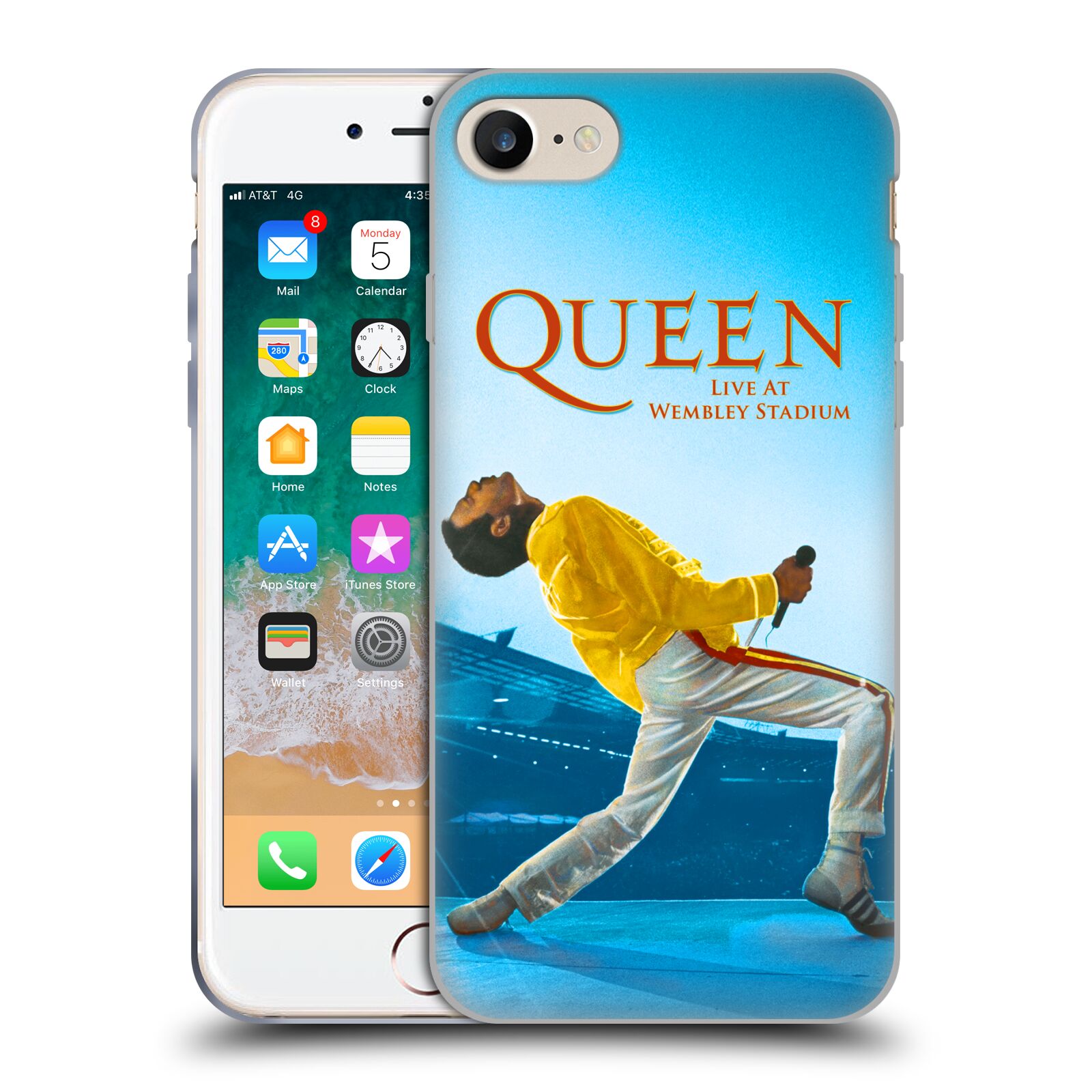 Silikonové pouzdro na mobil Apple iPhone SE 2022 / SE 2020 - Head Case - Queen - Freddie Mercury (Silikonový kryt, obal, pouzdro na mobilní telefon Apple iPhone SE 2020 / Apple iPhone SE 2022 s motivem Queen - Freddie Mercury)