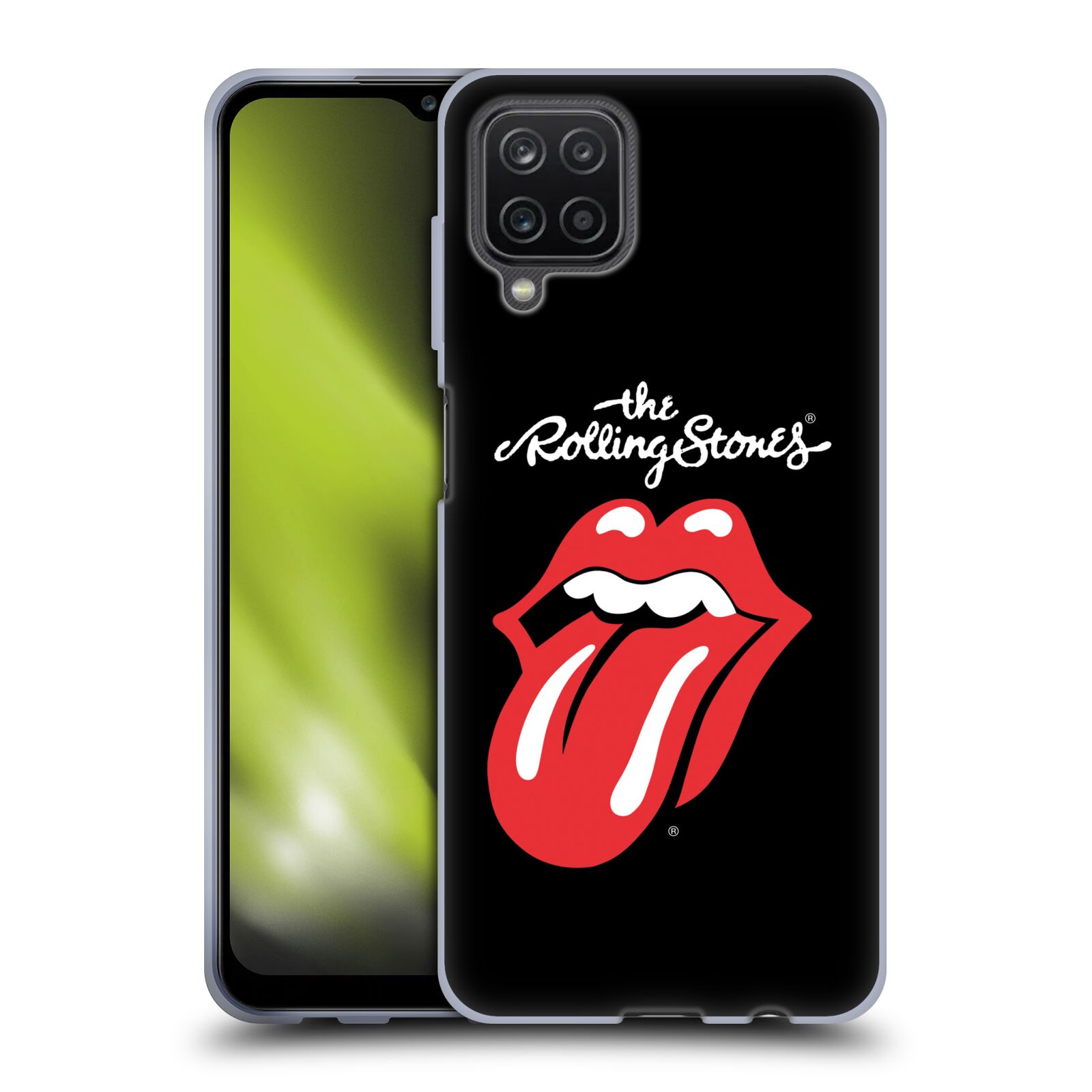 Silikonové pouzdro na mobil Samsung Galaxy A12 - Head Case - The Rolling Stones - Classic Lick (Silikonový kryt, obal, pouzdro na mobilní telefon Samsung Galaxy A12 s motivem The Rolling Stones - Classic Lick)