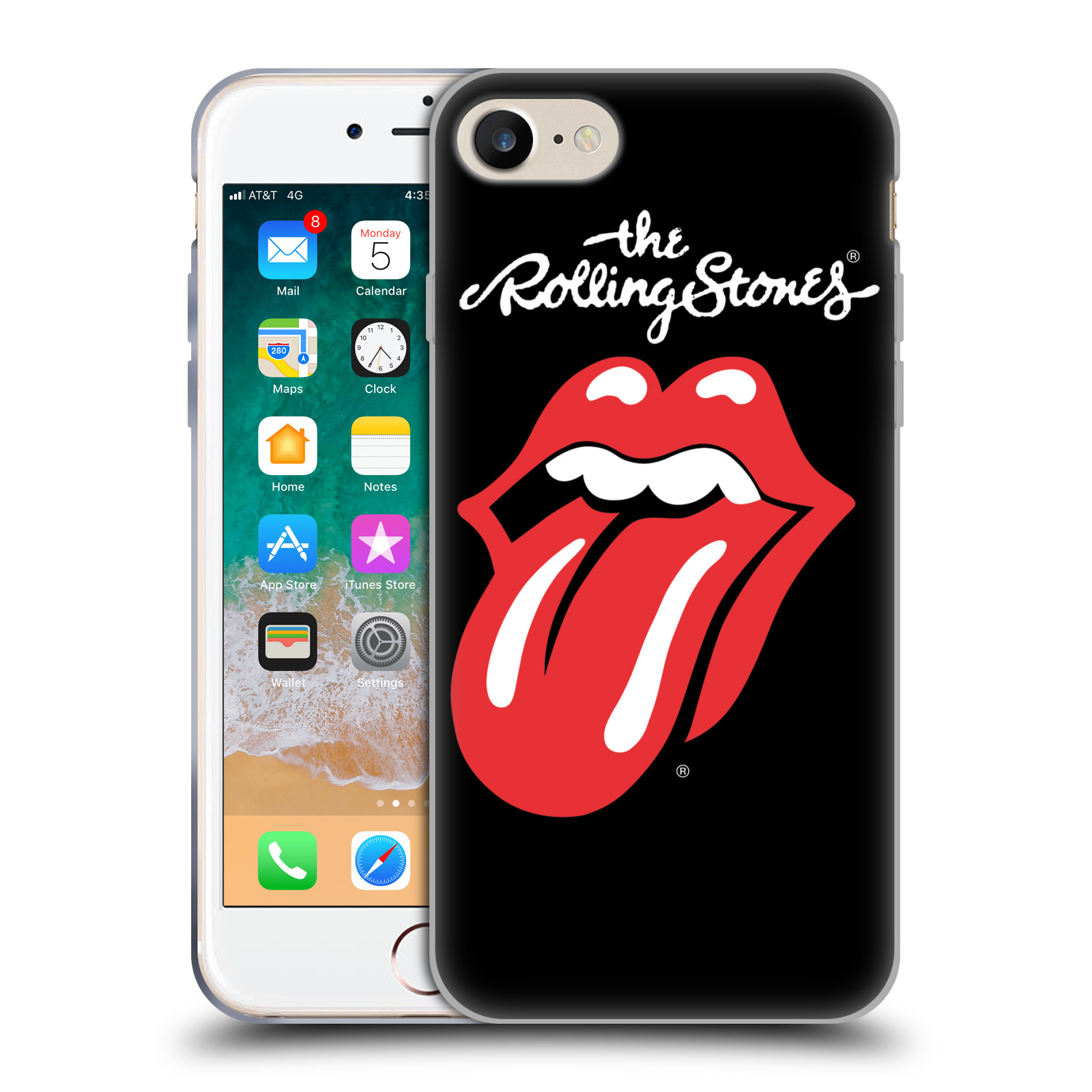 Silikonové pouzdro na mobil Apple iPhone 8 - Head Case - The Rolling Stones - Classic Lick (Silikonový kryt či obal na mobilní telefon Apple iPhone 8 s motivem The Rolling Stones - Classic Lick)