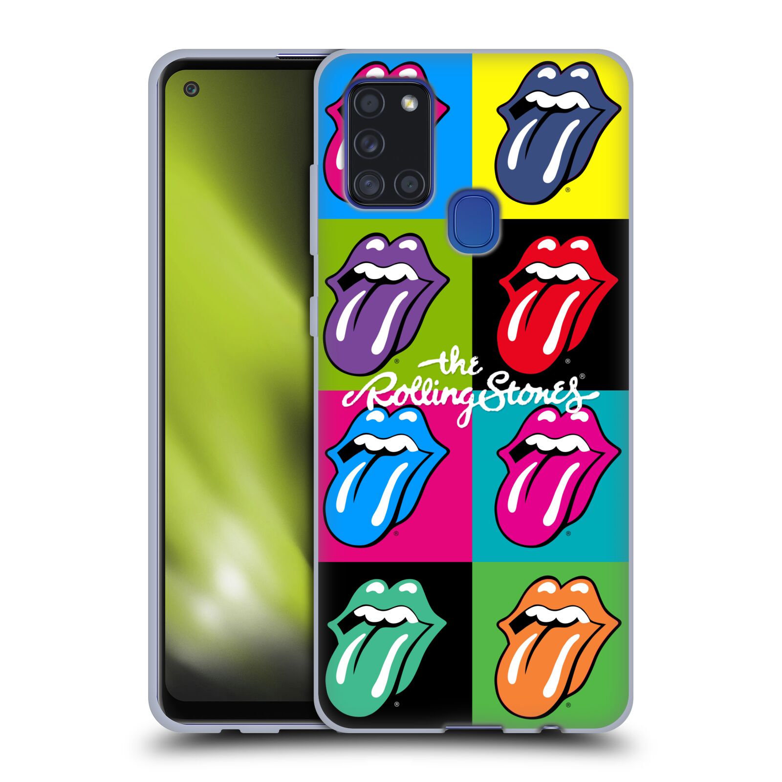 Silikonové pouzdro na mobil Samsung Galaxy A21s - Head Case - The Rolling Stones - Pop Art Vyplazené Jazyky (Silikonový kryt, obal, pouzdro na mobilní telefon Samsung Galaxy A21s SM-A217F s motivem The Rolling Stones - Pop Art Vyplazené Jazyky)