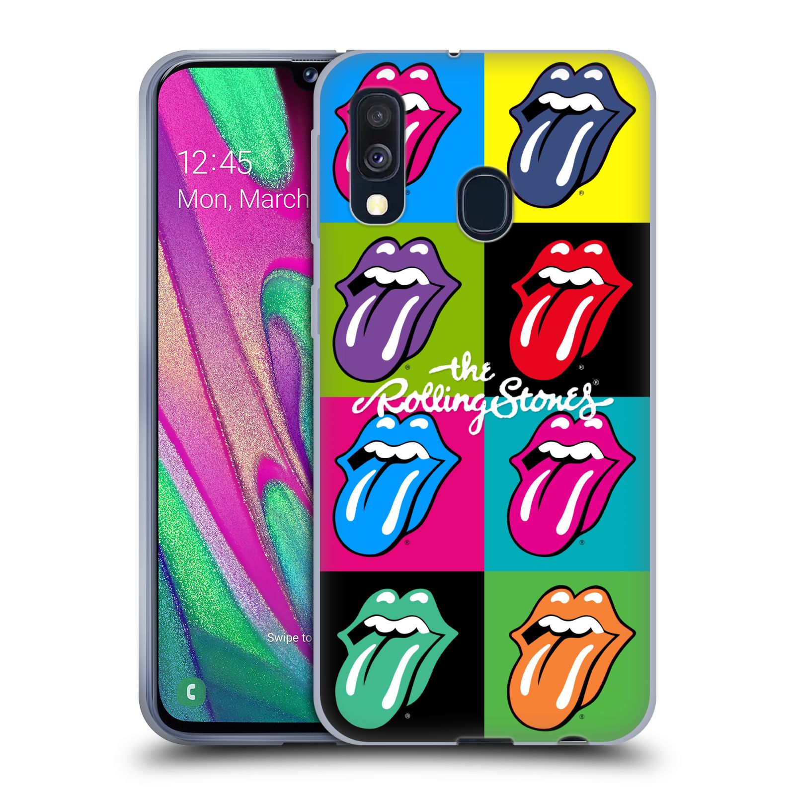 Silikonové pouzdro na mobil Samsung Galaxy A40 - Head Case - The Rolling Stones - Pop Art Vyplazené Jazyky (Silikonový kryt, obal, pouzdro na mobilní telefon Samsung Galaxy A40 A405F Dual SIM s motivem The Rolling Stones - Pop Art Vyplazené Jazyky)
