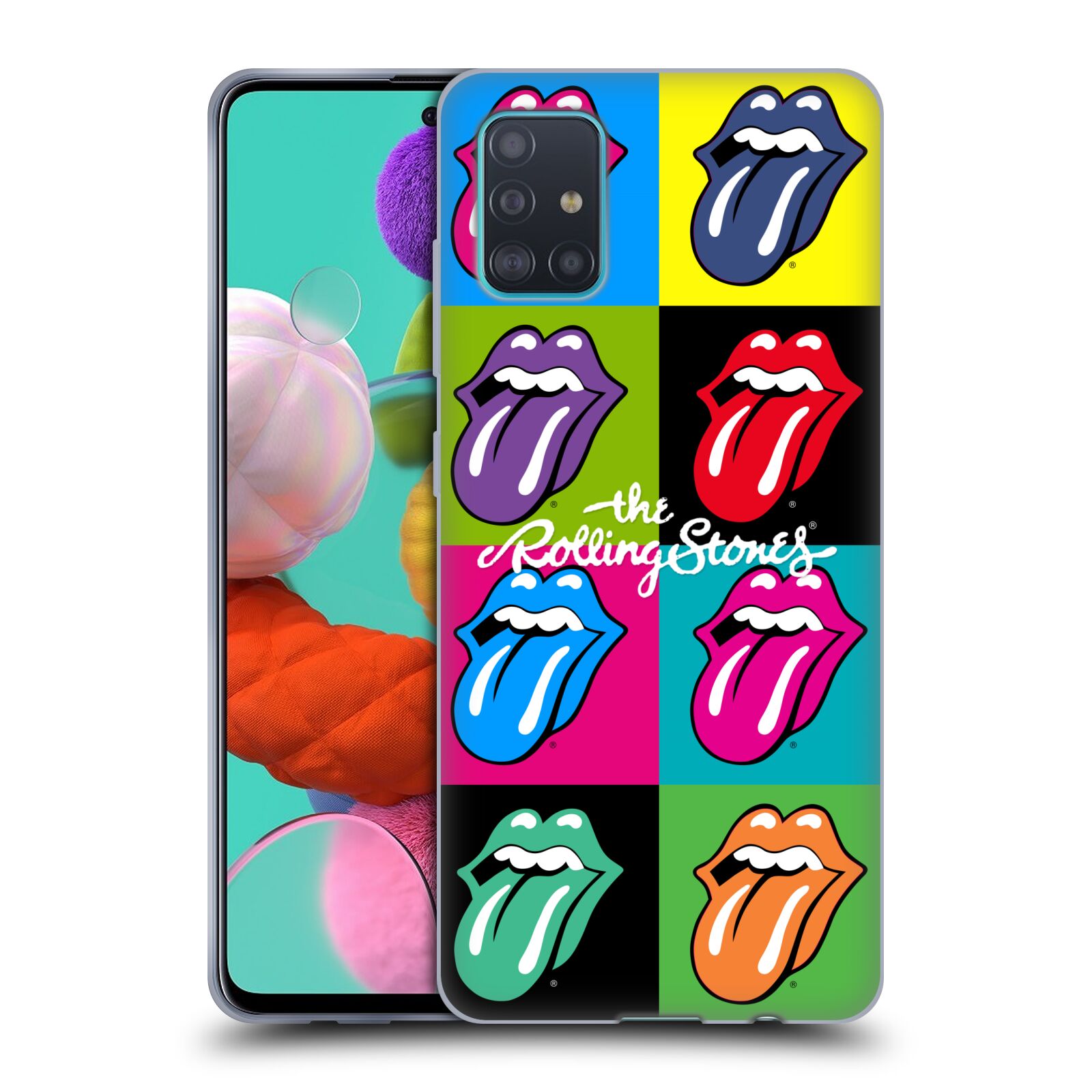 Silikonové pouzdro na mobil Samsung Galaxy A51 - Head Case - The Rolling Stones - Pop Art Vyplazené Jazyky (Silikonový kryt, obal, pouzdro na mobilní telefon Samsung Galaxy A51 A515F Dual SIM s motivem The Rolling Stones - Pop Art Vyplazené Jazyky)