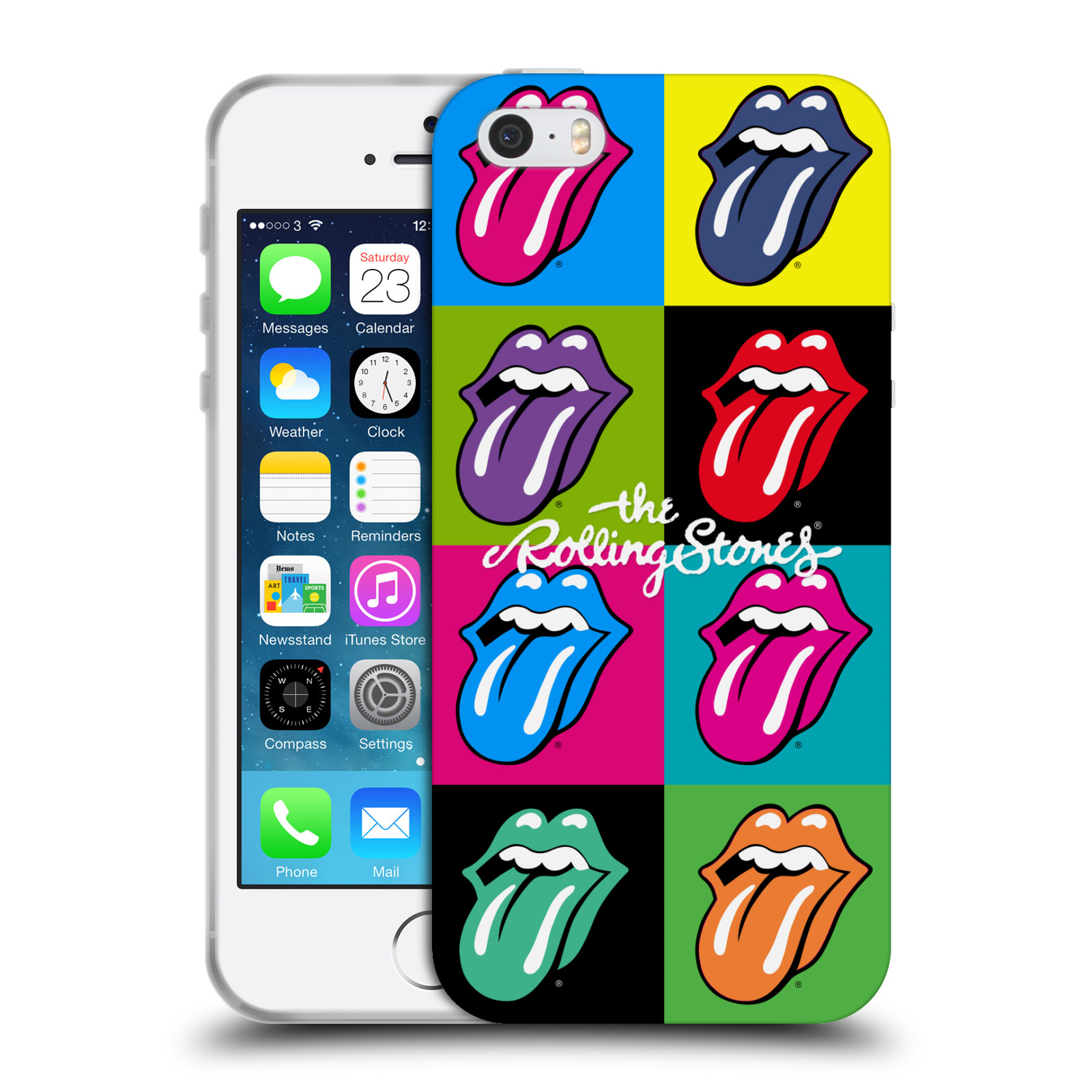 Silikonové pouzdro na mobil Apple iPhone 5, 5S, SE - Head Case - The Rolling Stones - Pop Art Vyplazené Jazyky (Silikonový kryt, obal, pouzdro na mobilní telefon Apple iPhone SE, 5S a 5 s motivem The Rolling Stones - Pop Art Vyplazené Jazyky)