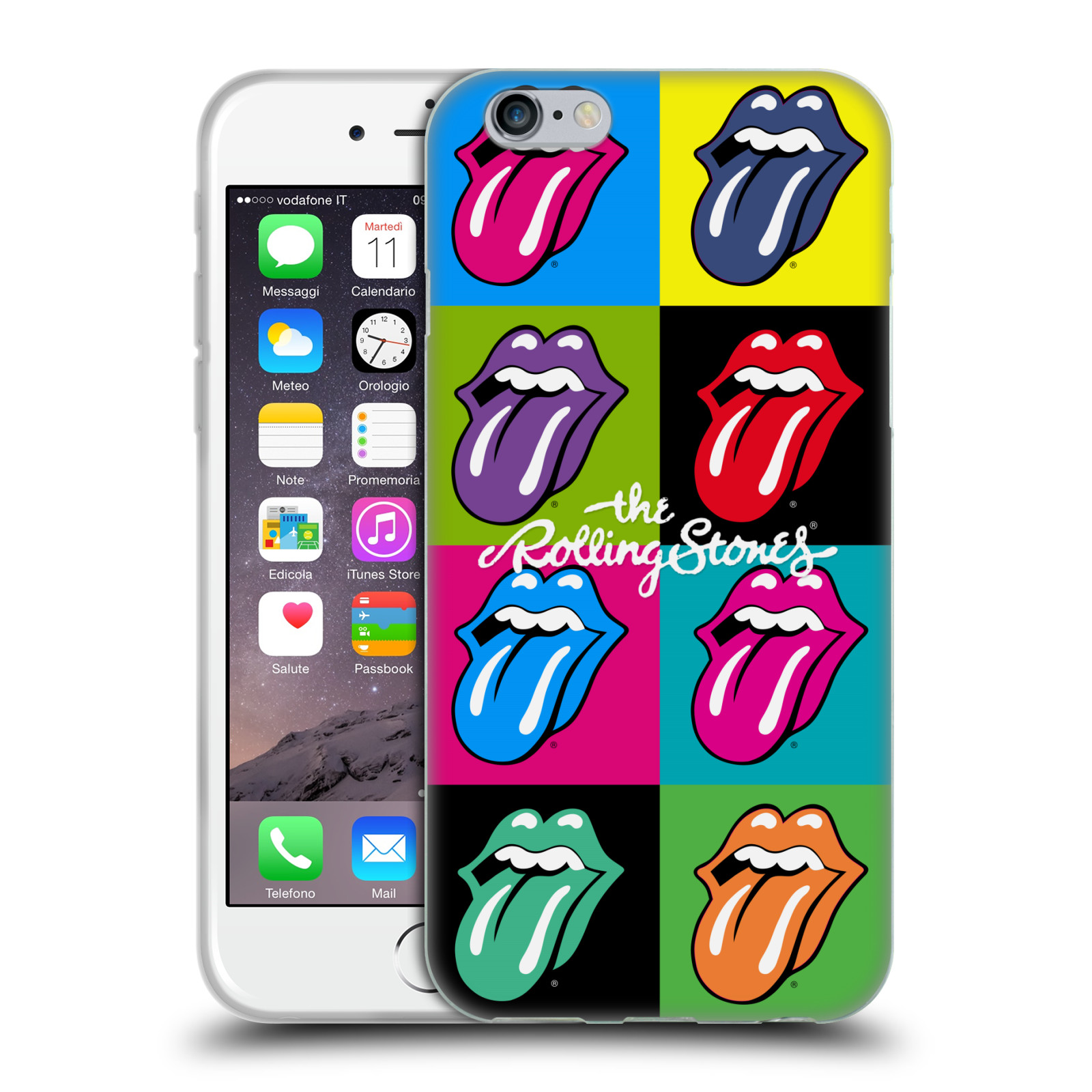 Silikonové pouzdro na mobil Apple iPhone 6 HEAD CASE The Rolling Stones - Pop Art Vyplazené Jazyky (Silikonový kryt či obal The Rolling Stones Official na mobilní telefon Apple iPhone 6)