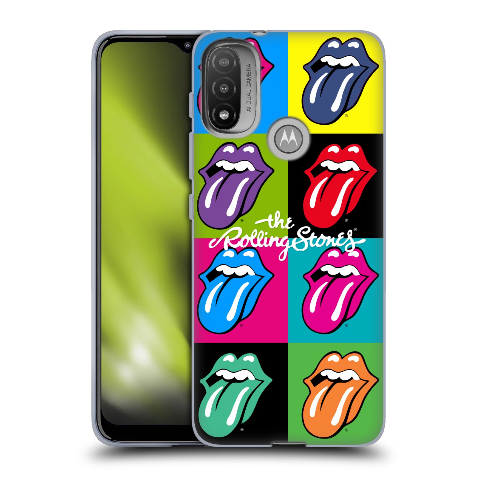 Silikonové pouzdro na mobil Motorola Moto E20 - Head Case - The Rolling Stones - Pop Art Vyplazené Jazyky