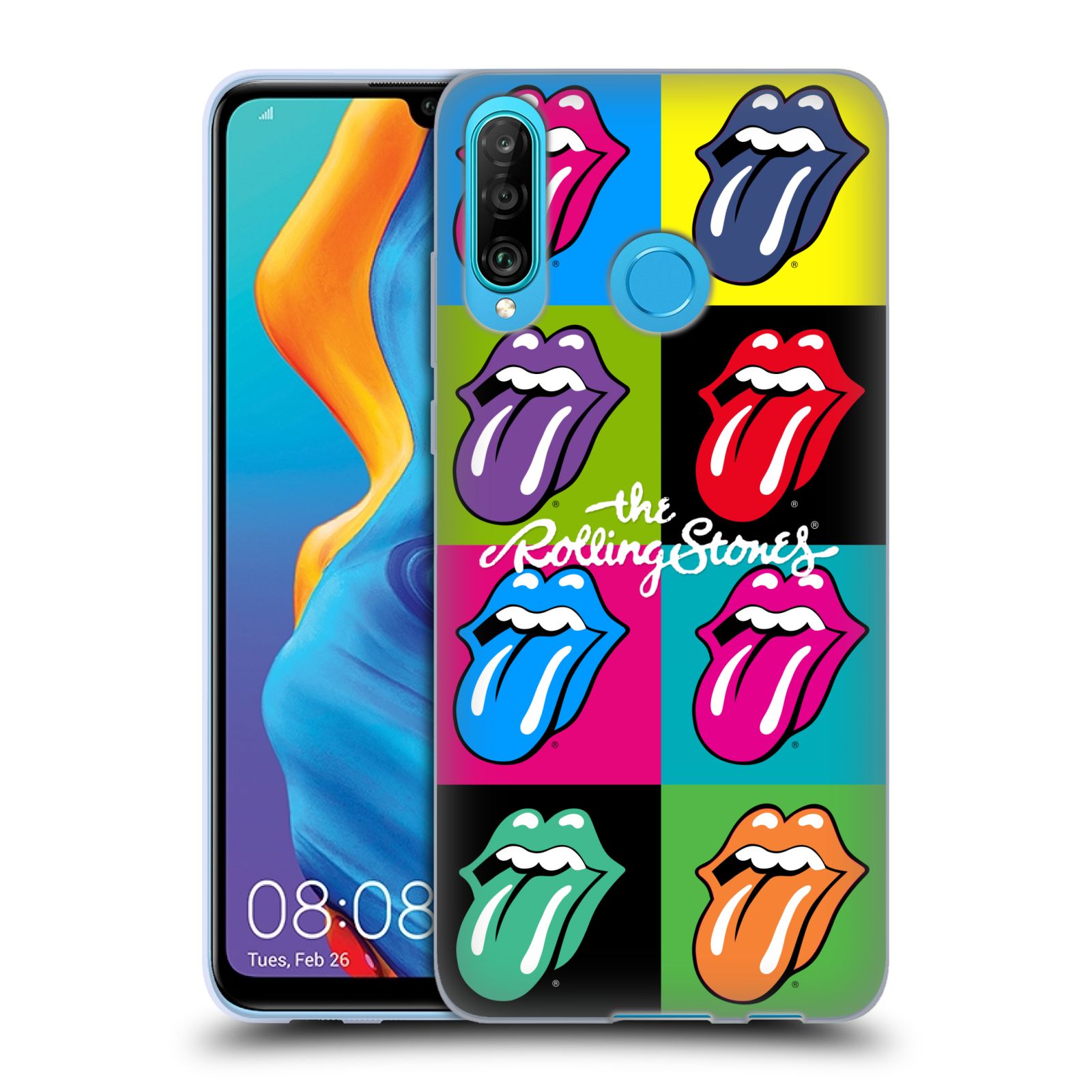 Silikonové pouzdro na mobil Huawei P30 Lite - Head Case - The Rolling Stones - Pop Art Vyplazené Jazyky (Silikonový kryt, obal, pouzdro na mobilní telefon Huawei P30 Lite Dual Sim (MAR-L01A, MAR-L21A, MAR-LX1A) s motivem The Rolling Stones - Pop Art)